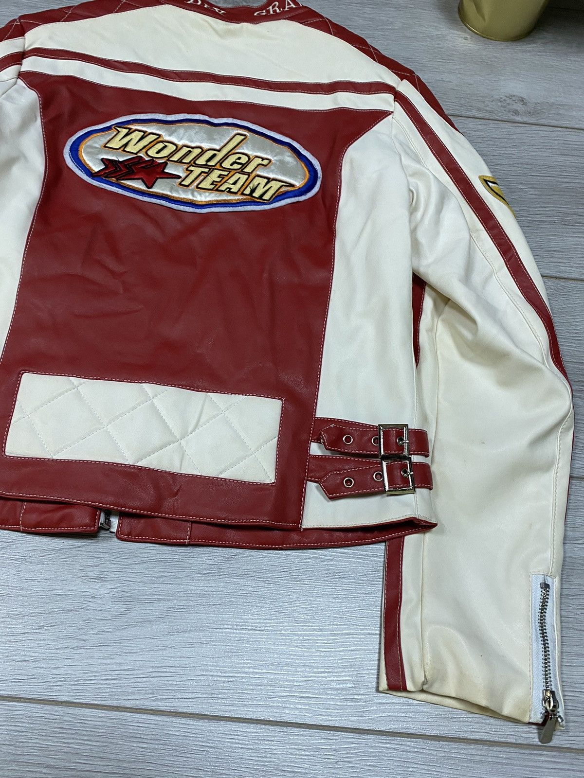 Vintage Rare Y2k Wonder Team Feilida Grand-Prix Leather Jacket 90’s Size M / US 6-8 / IT 42-44 - 9 Thumbnail