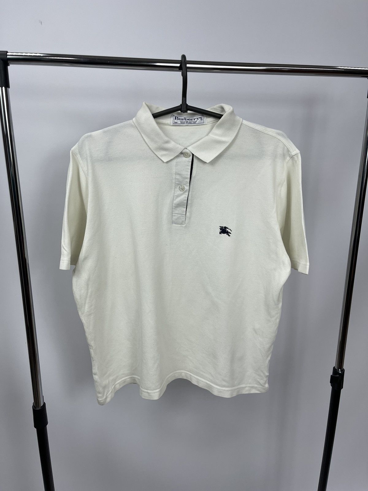 Burberry's London Polo Size M Women's Vintage 90s White