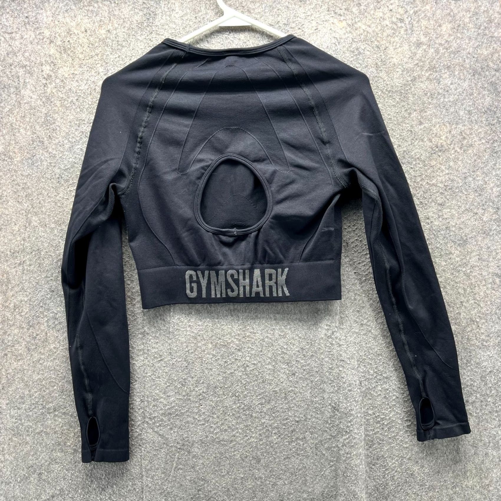 Gymshark Gymshark Shirt Womens Large Black Long Sleeve Seamless Crop Stretch Nylon Blend Size L / US 10 / IT 46 - 3 Thumbnail