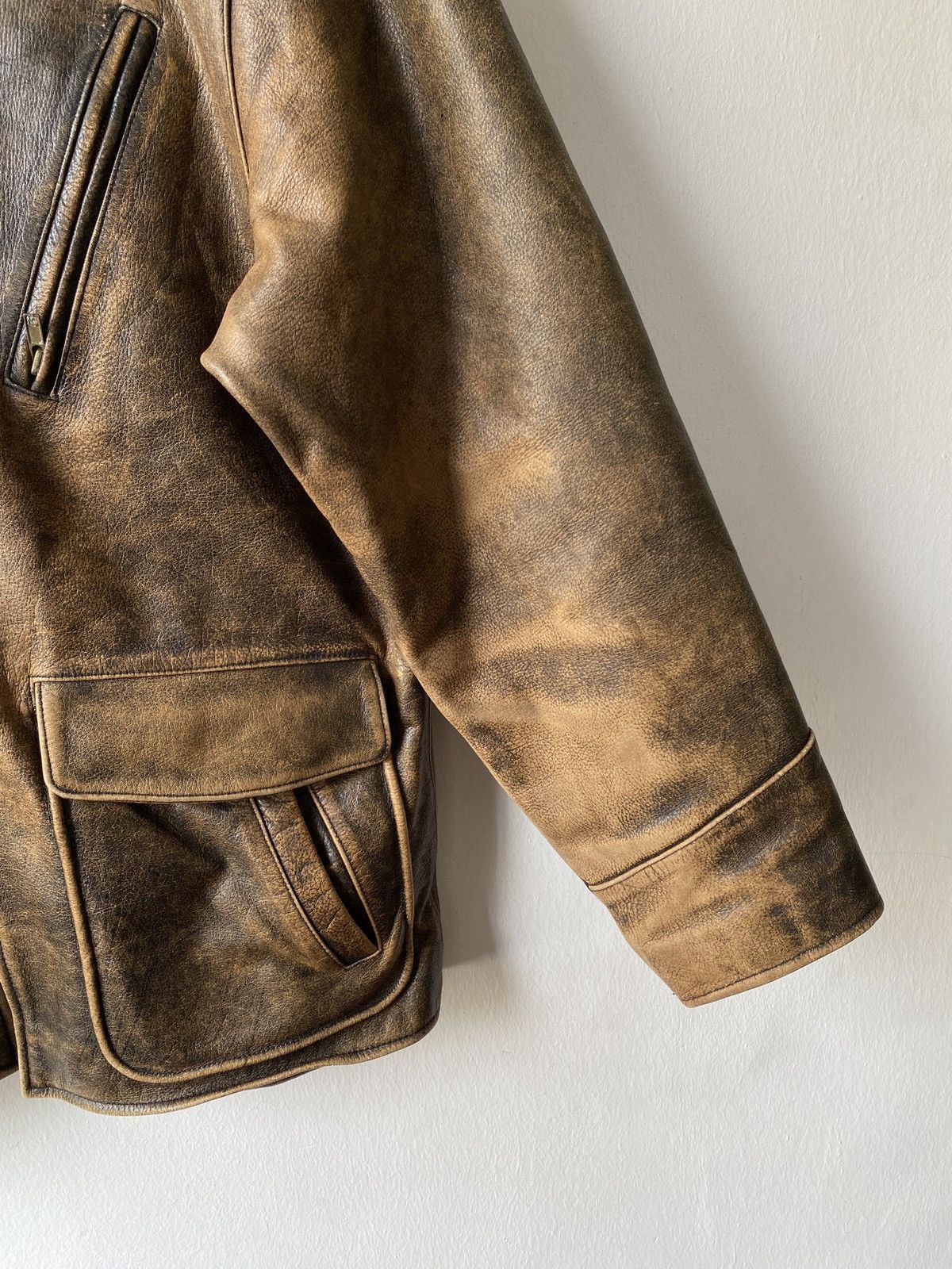 Branded Leather × Vintage Vintage 90s Human Being Union Made Leather Jacket Size US L / EU 52-54 / 3 - 7 Thumbnail