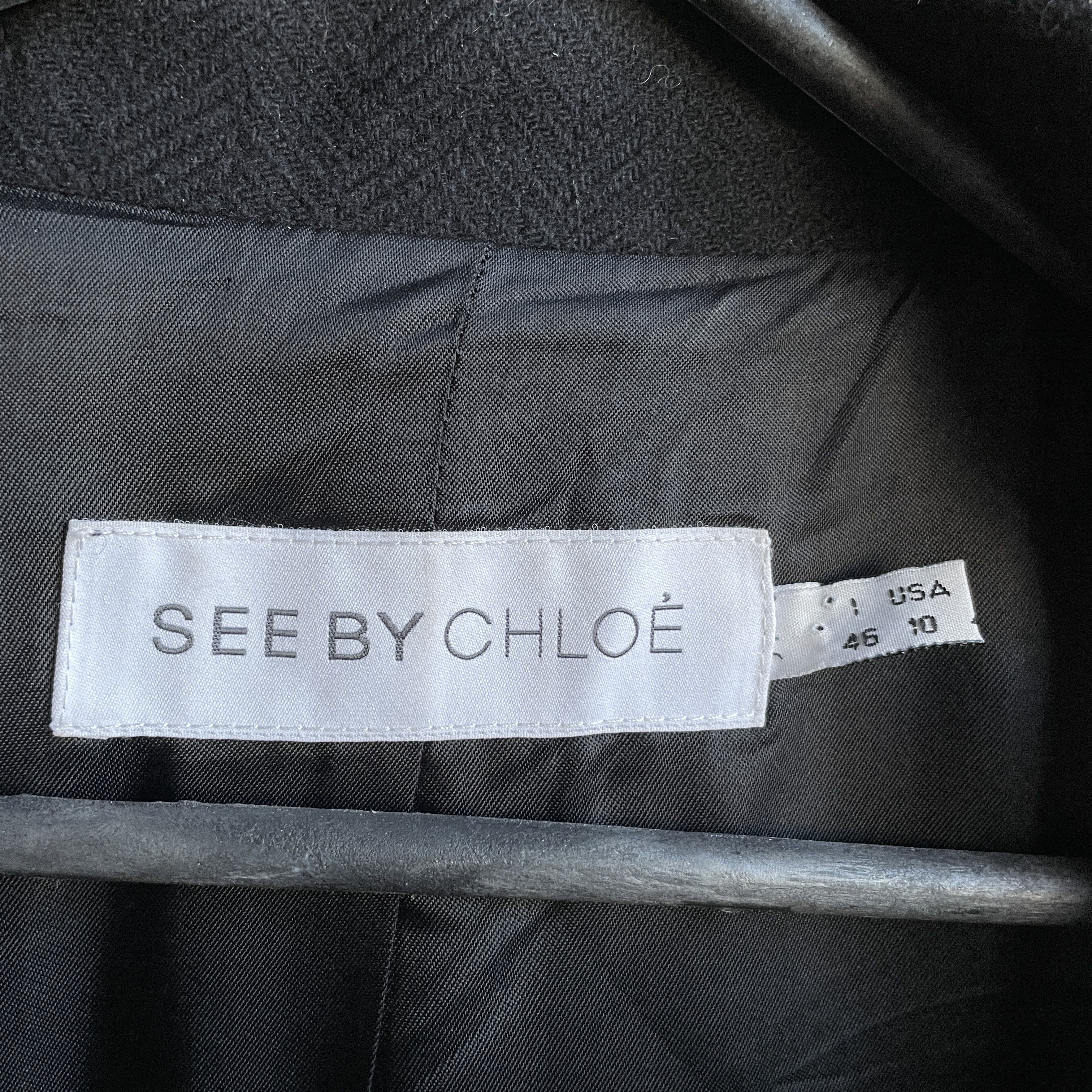 See by Chloe See by Chloe Womens Double Breasted Wool Blend Coat Size L / US 10 / IT 46 - 7 Thumbnail