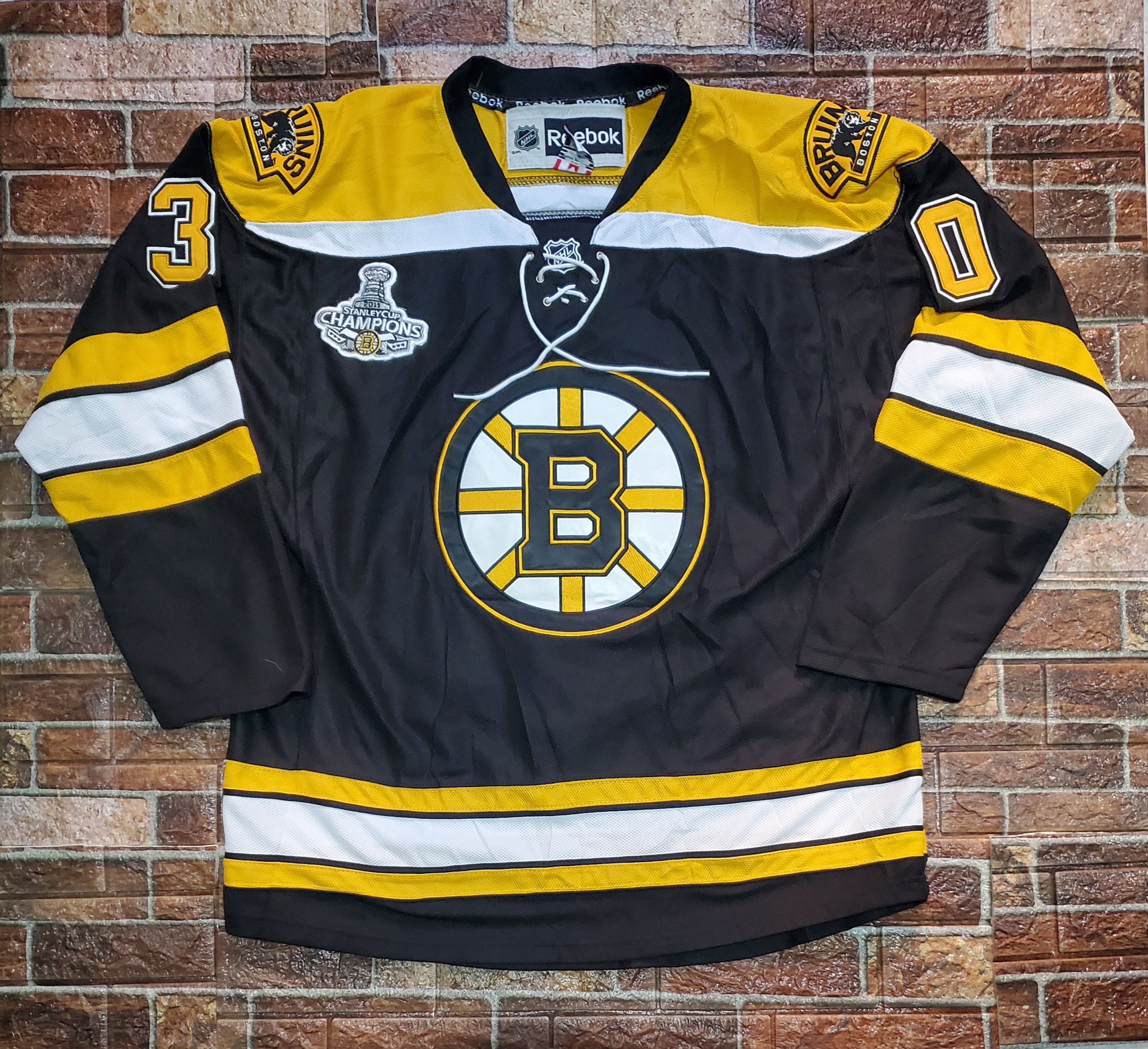 NHL Vintage Boston Bruins THOMAS #30 Jersey Reebok Shirt Size US XL / EU 56 / 4 - 1 Thumbnail