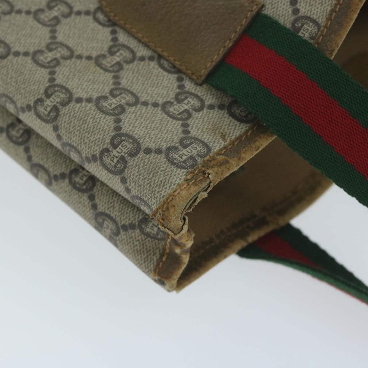Gucci GUCCI GG Plus Supreme Web Sherry Line Tote Bag Beige Red Size ONE SIZE - 7 Thumbnail
