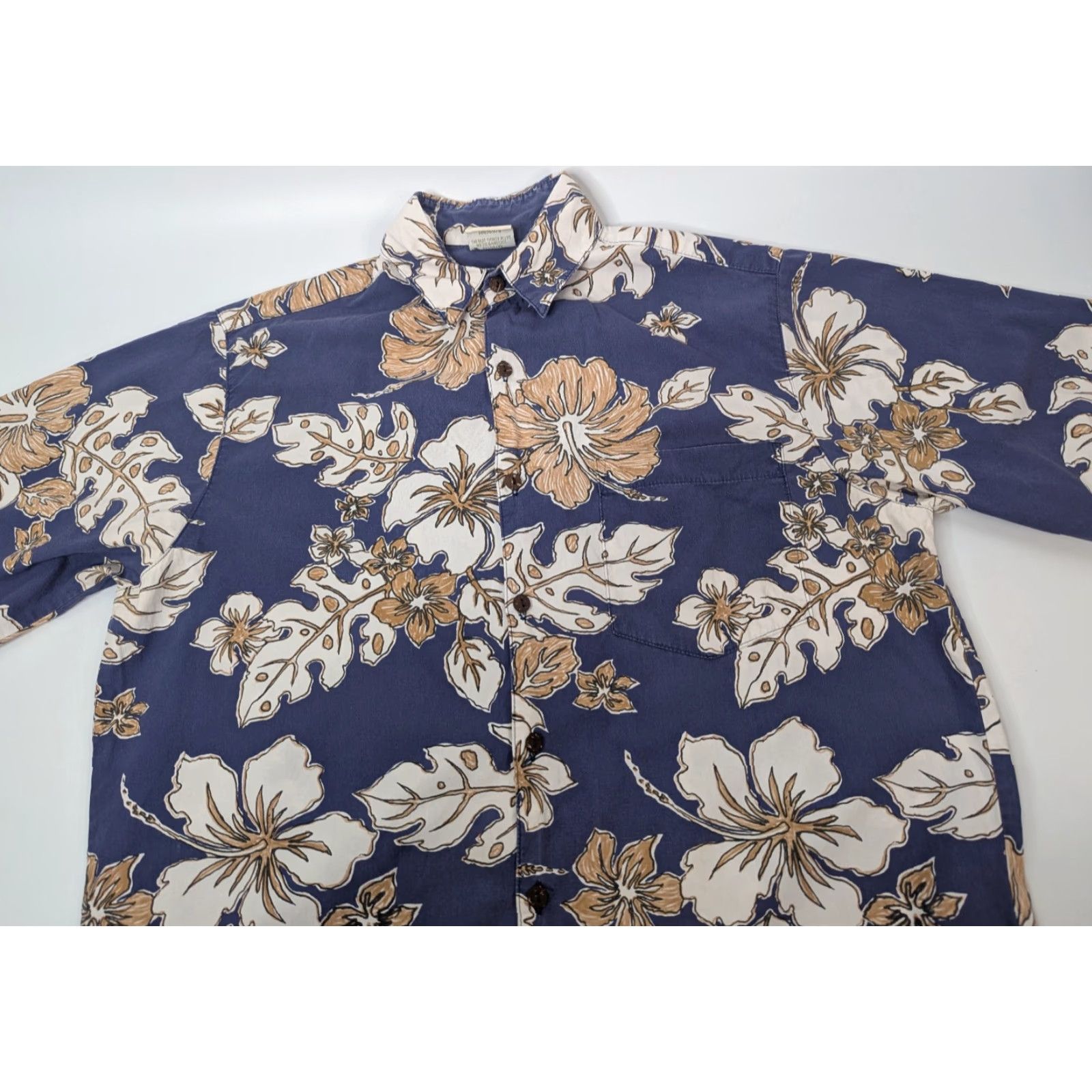 Vivobarefoot VTG Go Barefoot Shirt Men M Blue Hibiscus Floral Hawaiian Aloha Size US M / EU 48-50 / 2 - 2 Thumbnail