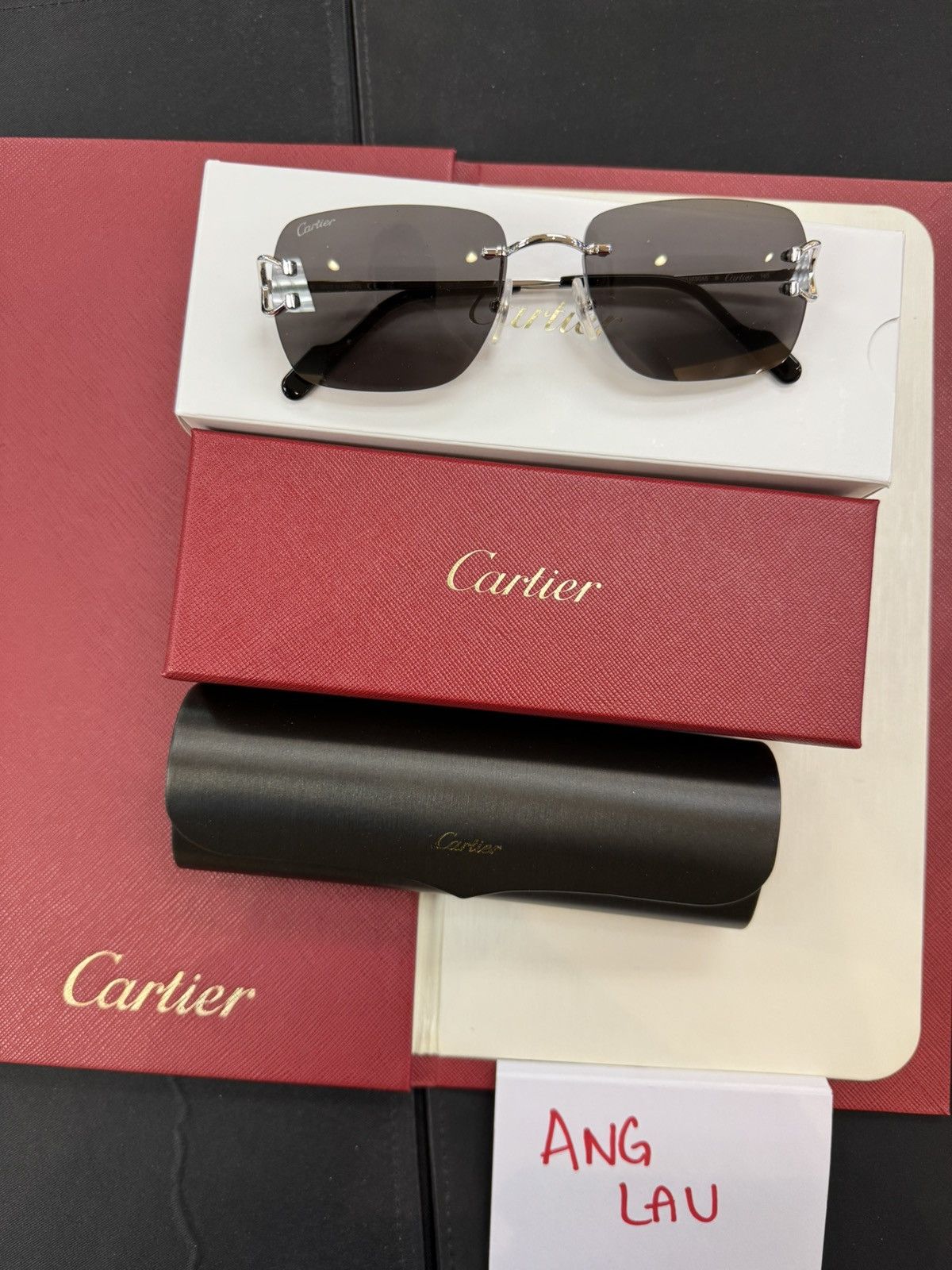 Cartier Cartier Big C Decor Platinum Sunglasses Size ONE SIZE - 1 Thumbnail