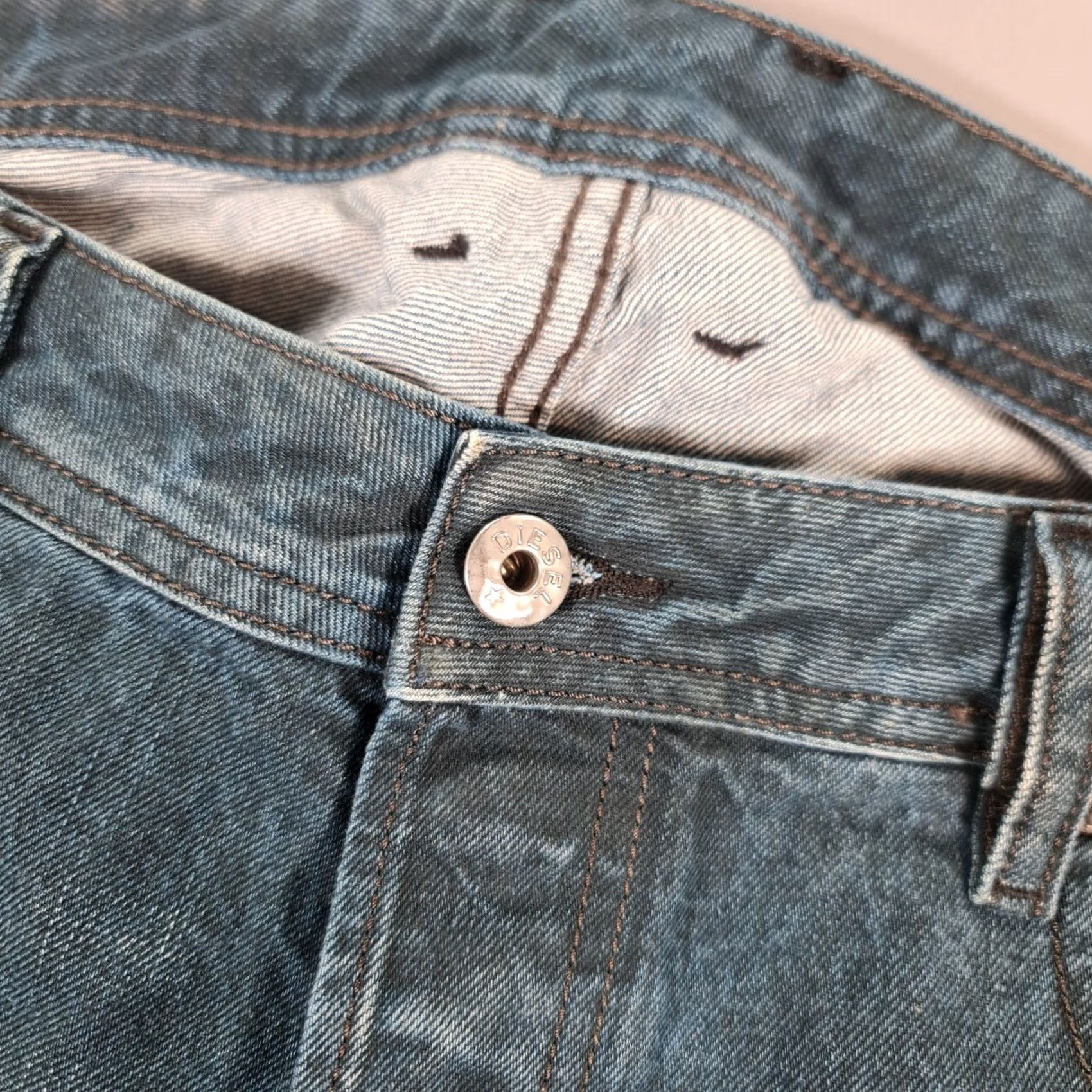 Diesel Diesel Jeans Bootcut Men W34 L30 Blue Denim 100% Cotton Zatiny Logo Pockets Regular Vintage No | Jeans Size US 34 / EU 50 - 4 Thumbnail
