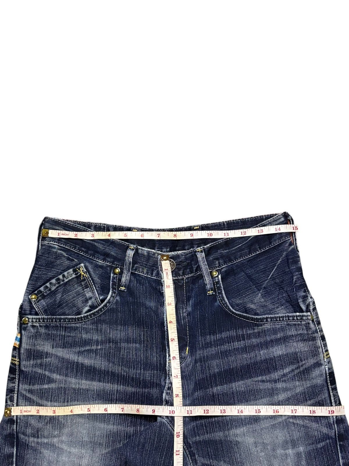 Edwin × Japanese Brand Exclusive Vintage Edwin Buckle Back Ripped Baggy Jeans Size US 29 - 12 Thumbnail