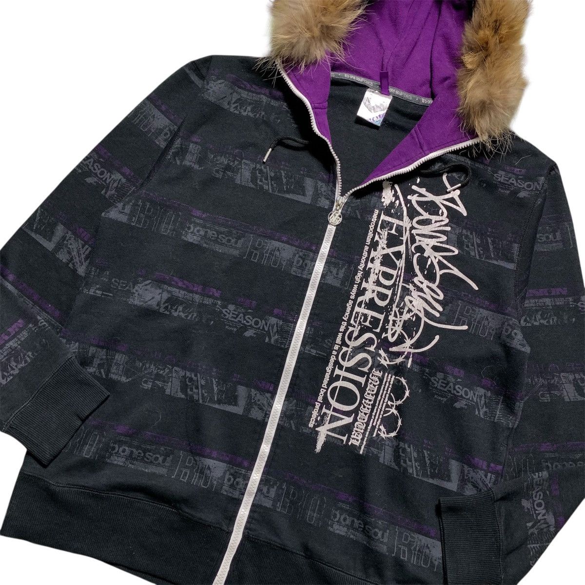 Japanese Brand B One Soul Fur Zipper Hoodie Japanese Brand Size US XL / EU 56 / 4 - 2 Thumbnail