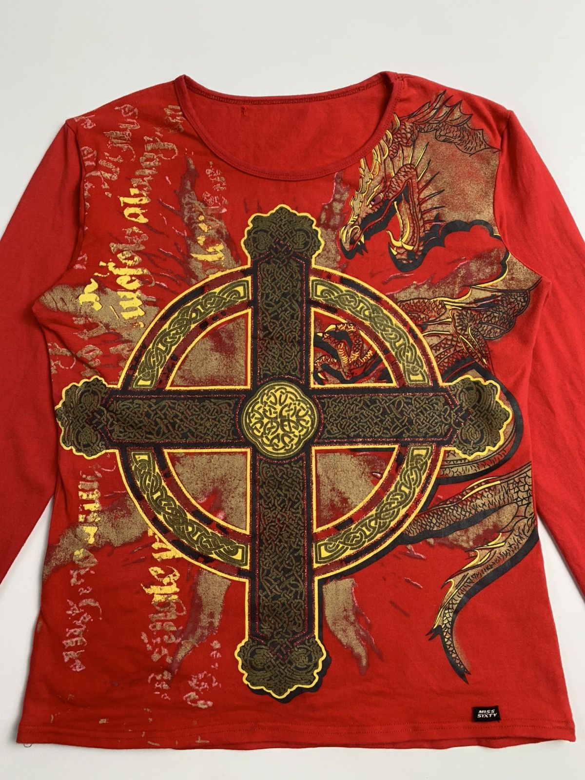 Miss Sixty Miss Sixty Y2K Dragon Cross Long Sleeve Tee Size S / US 4 / IT 40 - 2 Thumbnail
