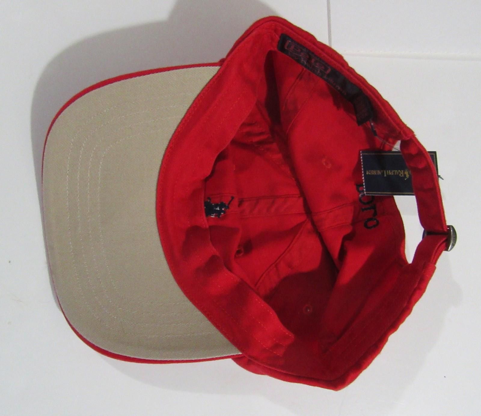 Polo Ralph Lauren Polo Ralph Lauren Mens Ball Cap Hat Red with Navy Pony Size ONE SIZE - 5 Thumbnail