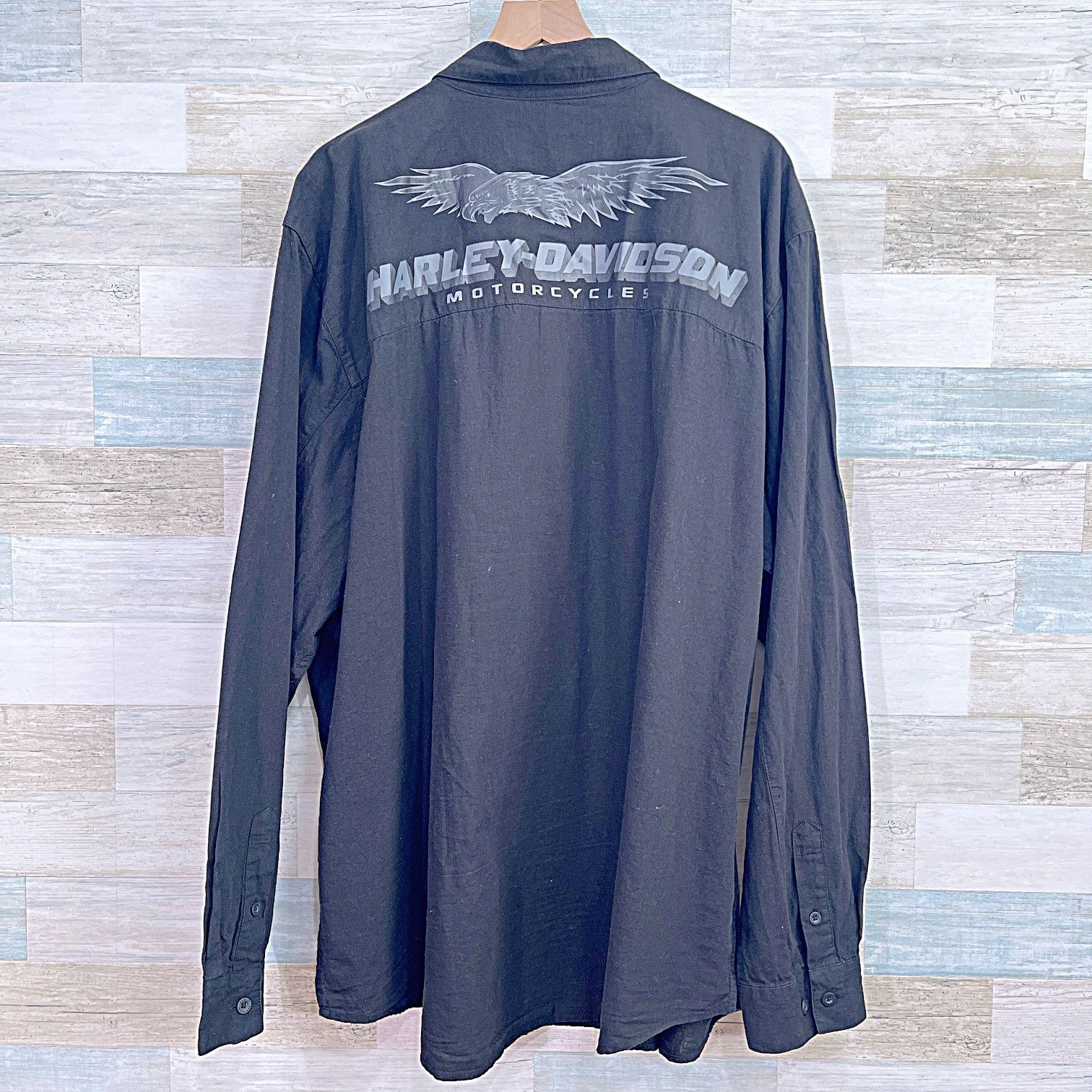 Harley Davidson Harley Davidson Long Sleeve Eagle Logo Work Shirt Mens 3XL Size US XXL / EU 58 / 5 - 4 Thumbnail