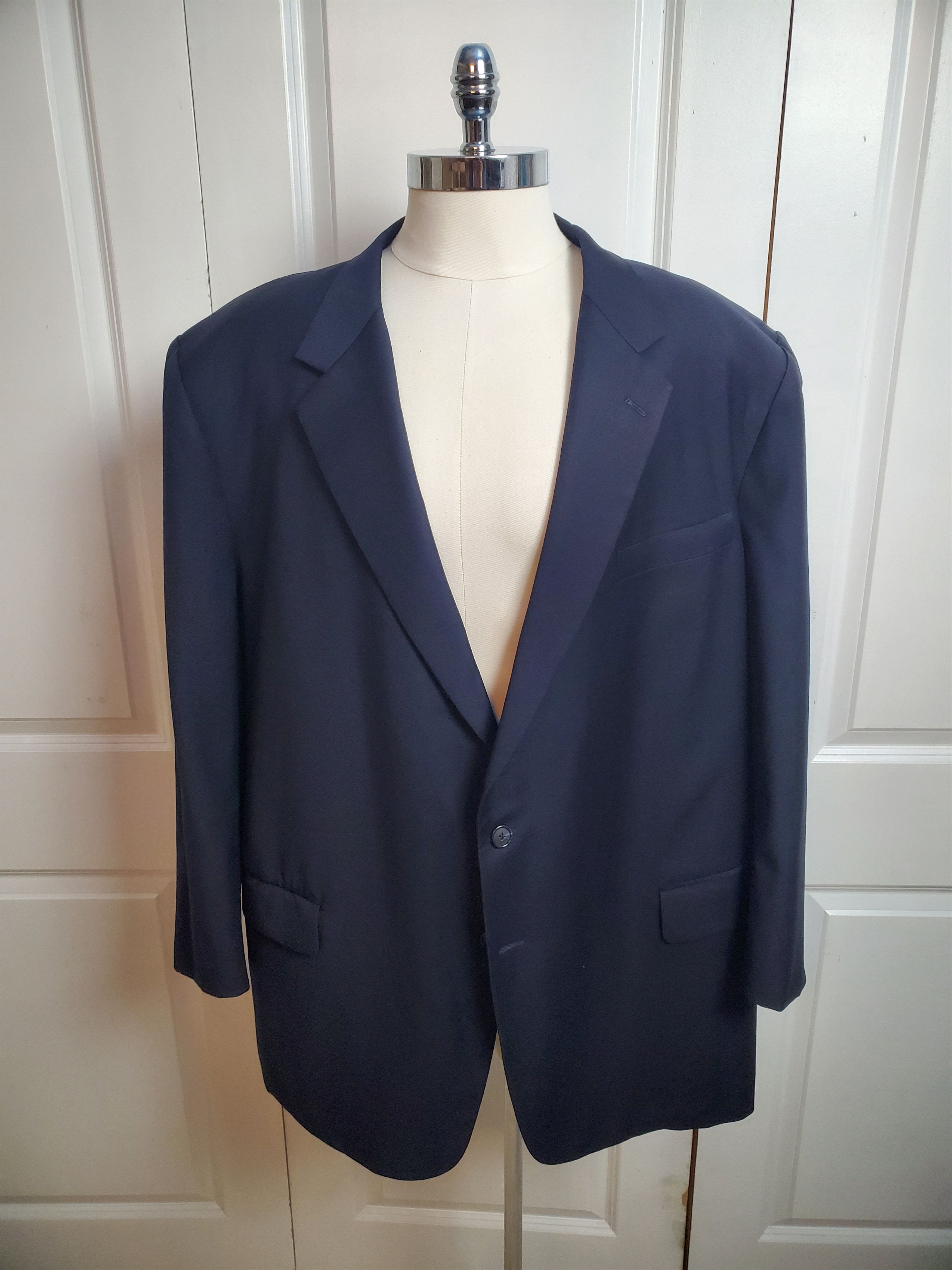 Other Dormeuil Amadeus 50R - 52R Blue Super 100s Wool Mens Suit Size 50R - 3 Thumbnail
