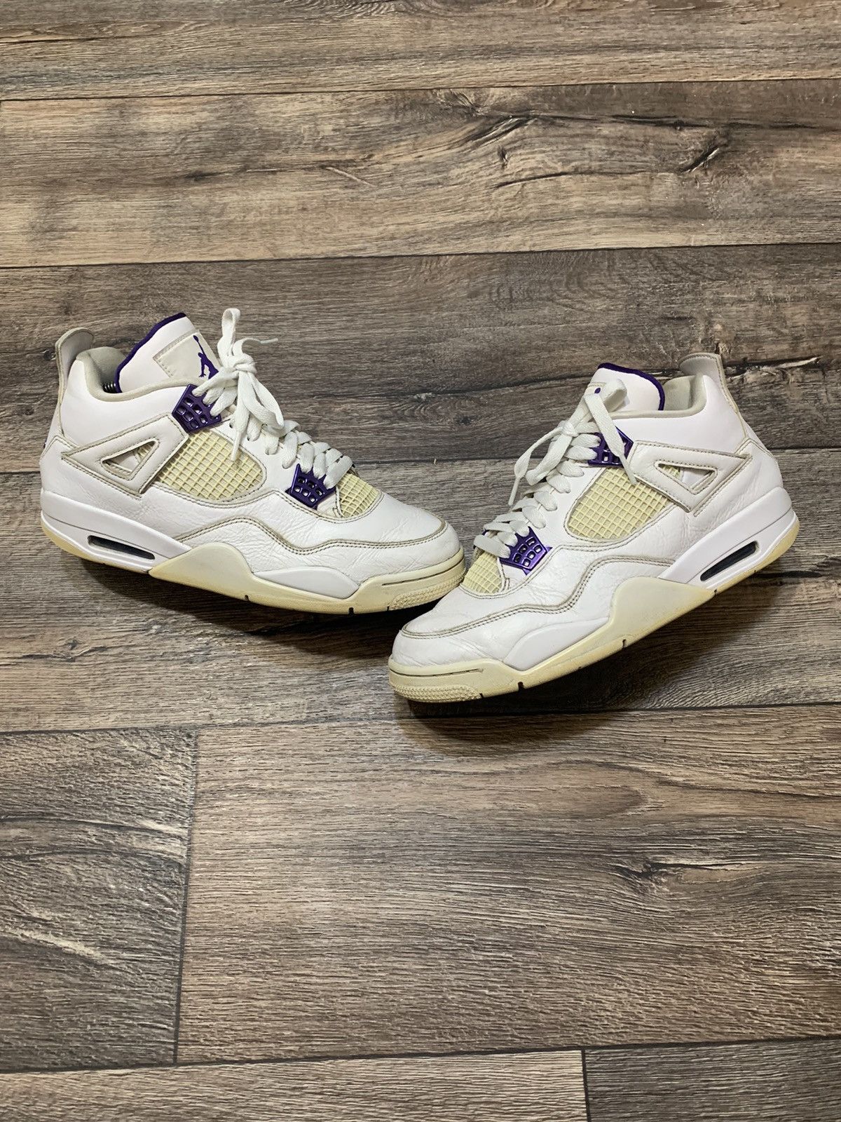 Jordan Brand × Nike Nike Air Jordan 4 Retro Purple Metallic White Size US10 Size US 10 / EU 43 - 2 Thumbnail