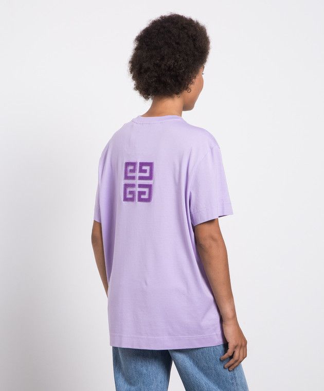 o1srvl11e0724 T-Shirt With Textured Logo in Purple