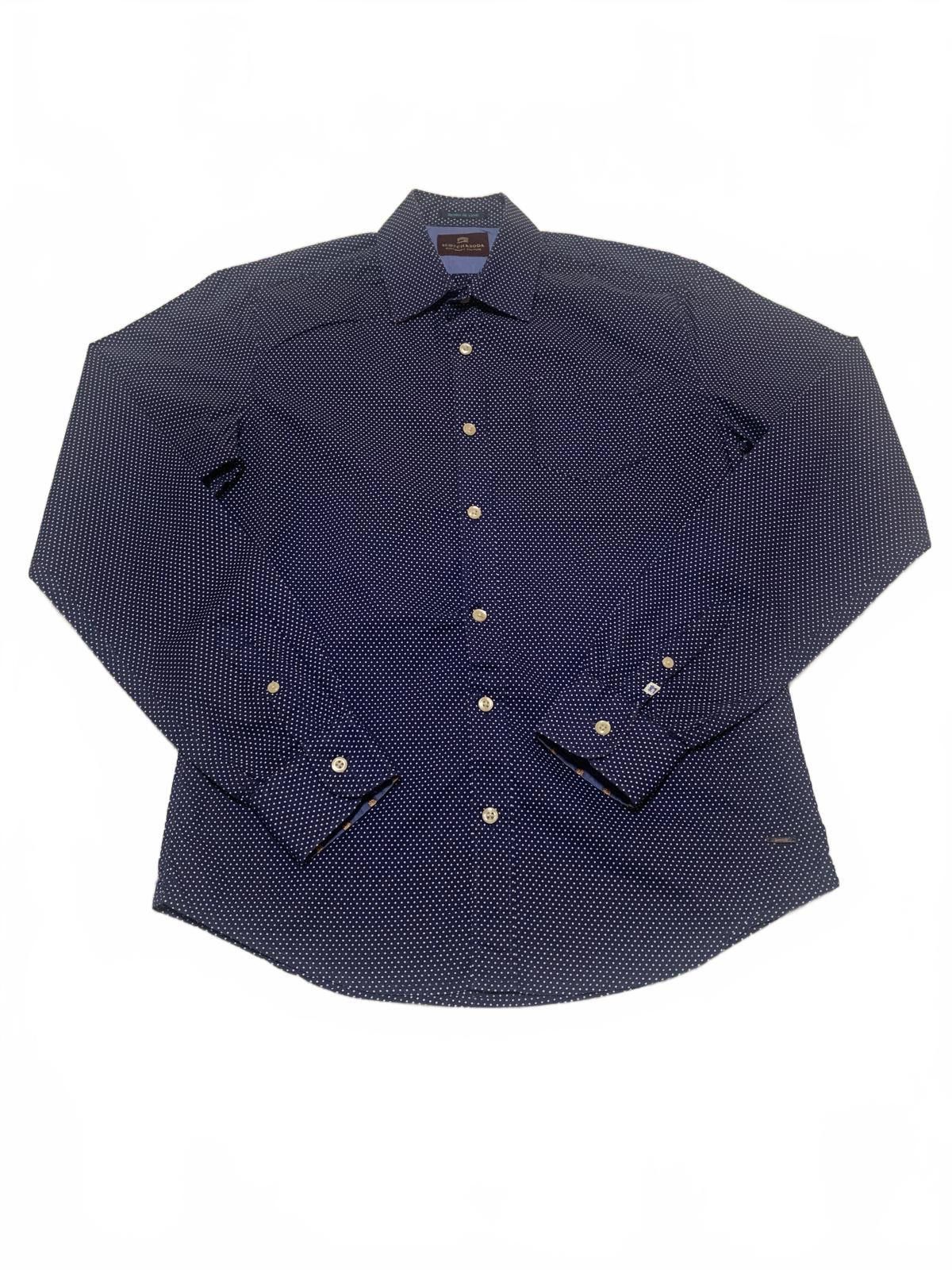 Scotch & Soda Scotch & Soda Navy Blue Polka Dot Button Up Shirt S Size US S / EU 44-46 / 1 - 1 Thumbnail