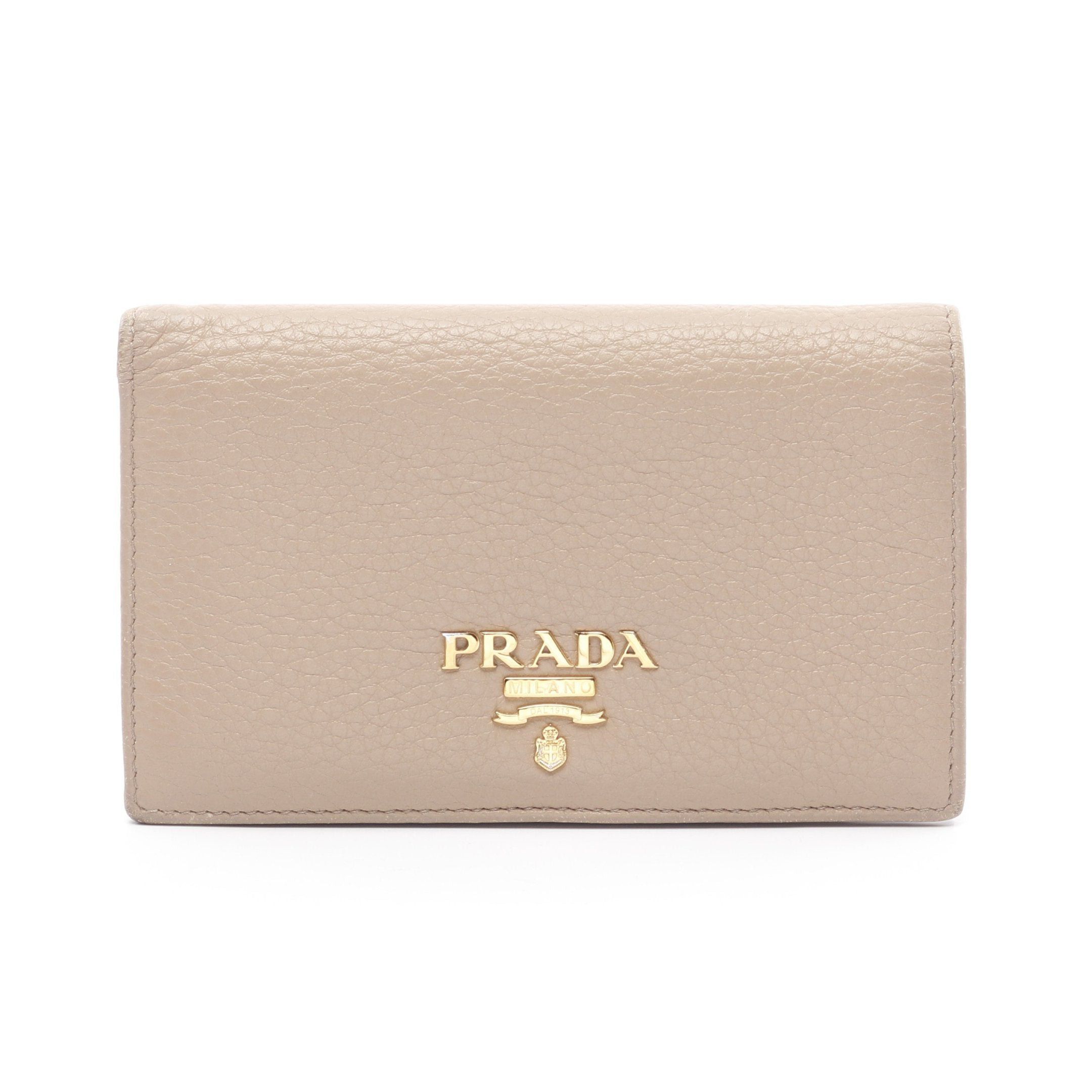 Prada Prada Vitello Grain Card Case Leather Beige Size ONE SIZE - 1 Thumbnail
