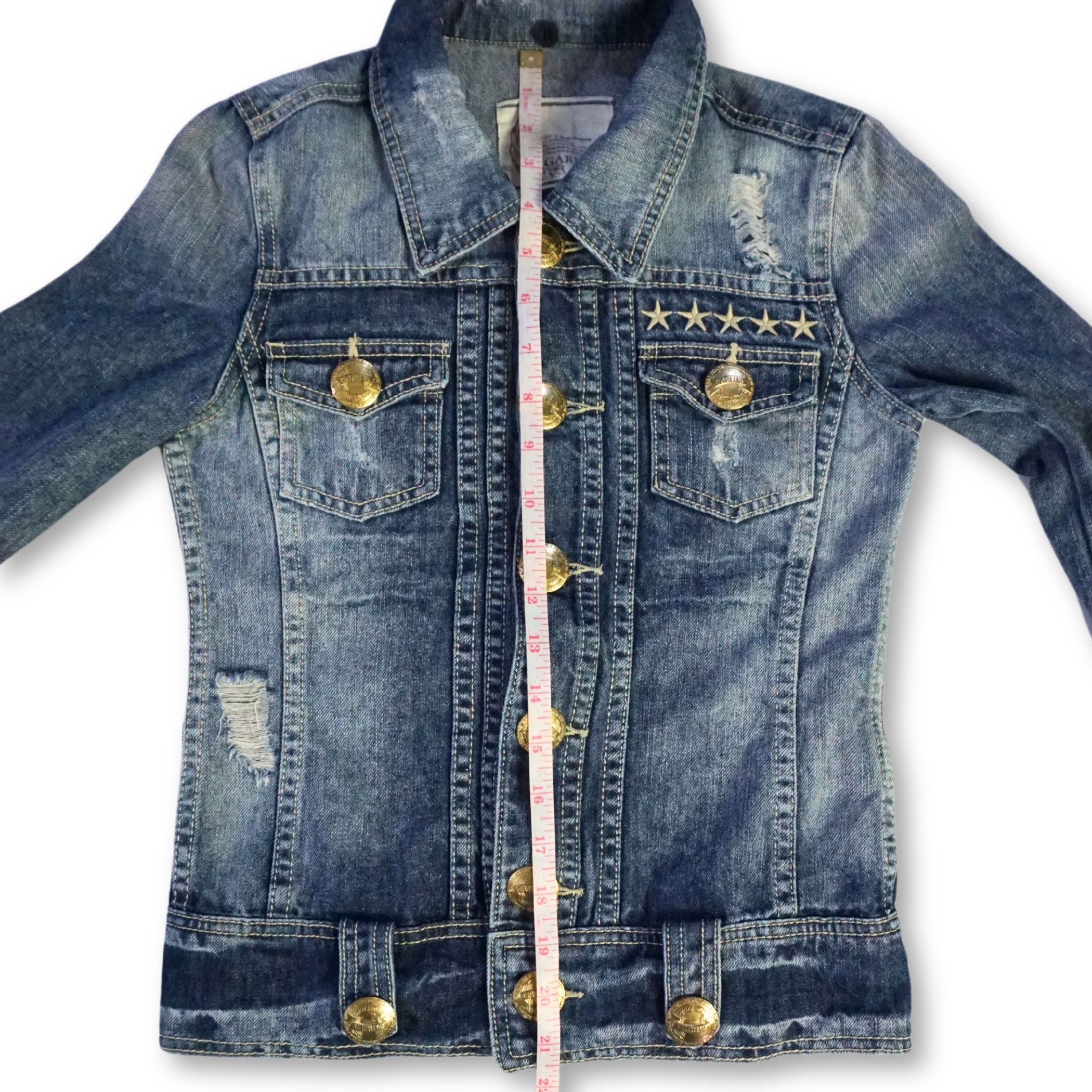 Japanese Brand GARULA Ripped & Distressed Women Denim Jacket Size XS / US 0-2 / IT 36-38 - 12 Thumbnail