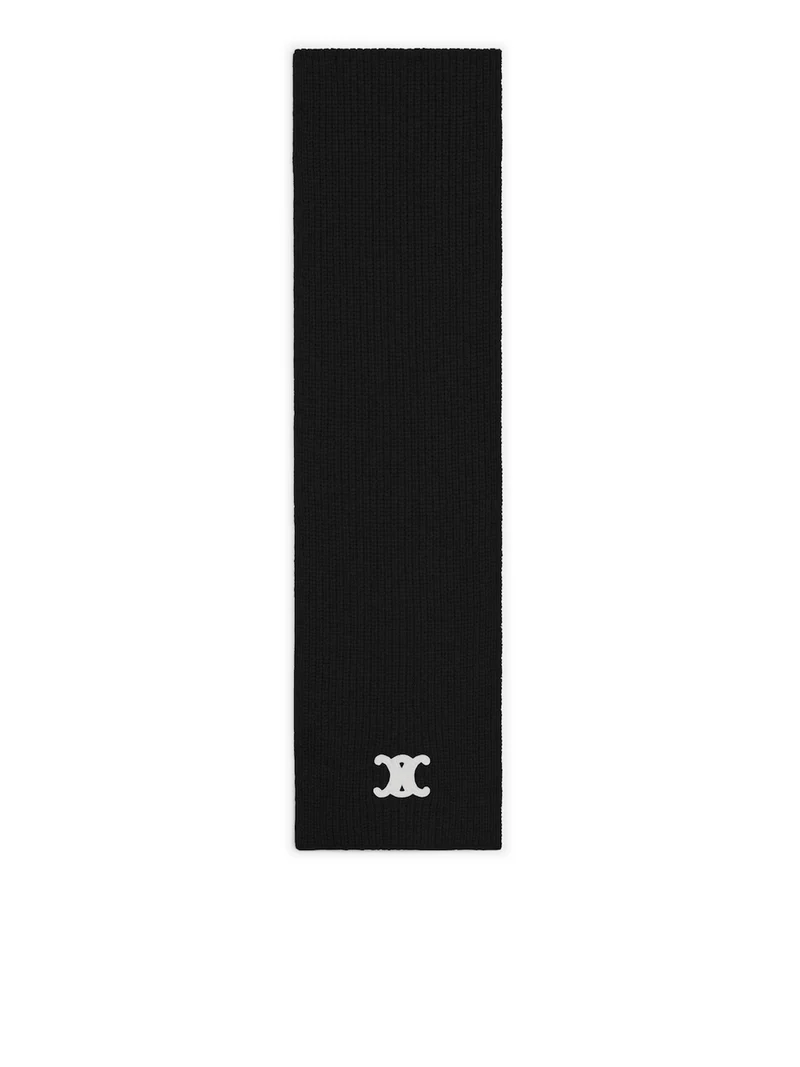 Celine CELINE $990 Triomphe Black Cashmere Scarf New & Authentic Size ONE SIZE - 3 Thumbnail