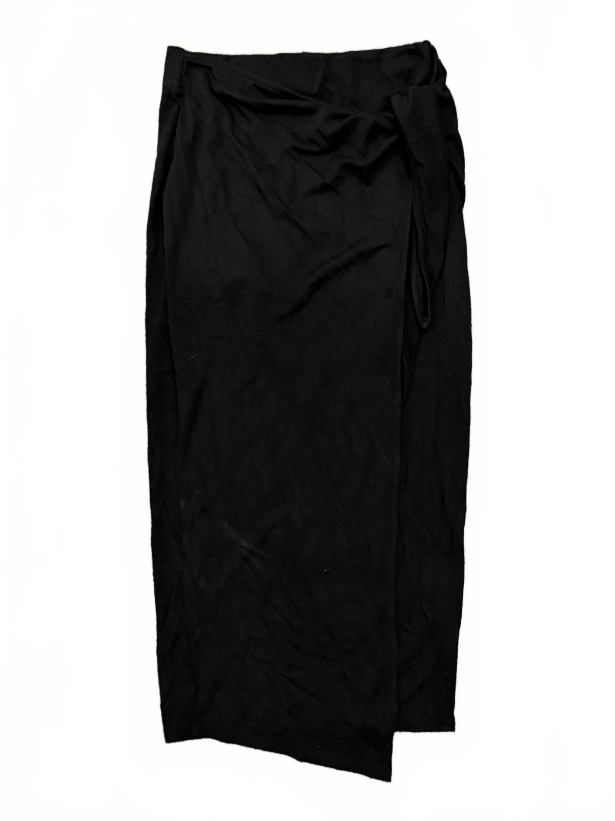 Other LULUS Good Wrap-utation Black Side-Tie Midi Skirt (SMALL) Size 28" / US 6 / IT 42 - 6 Thumbnail