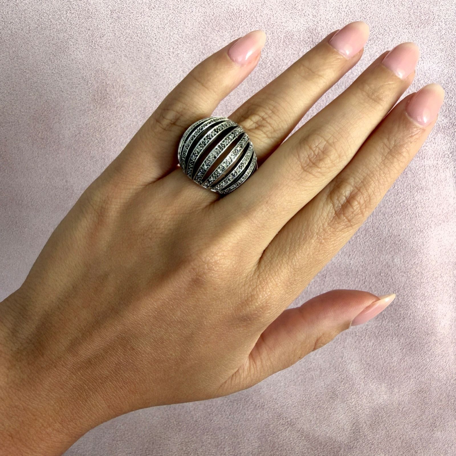 Sterling Silver sterling silver diamond accent dome ring size 6.5 Size ONE SIZE - 2 Thumbnail
