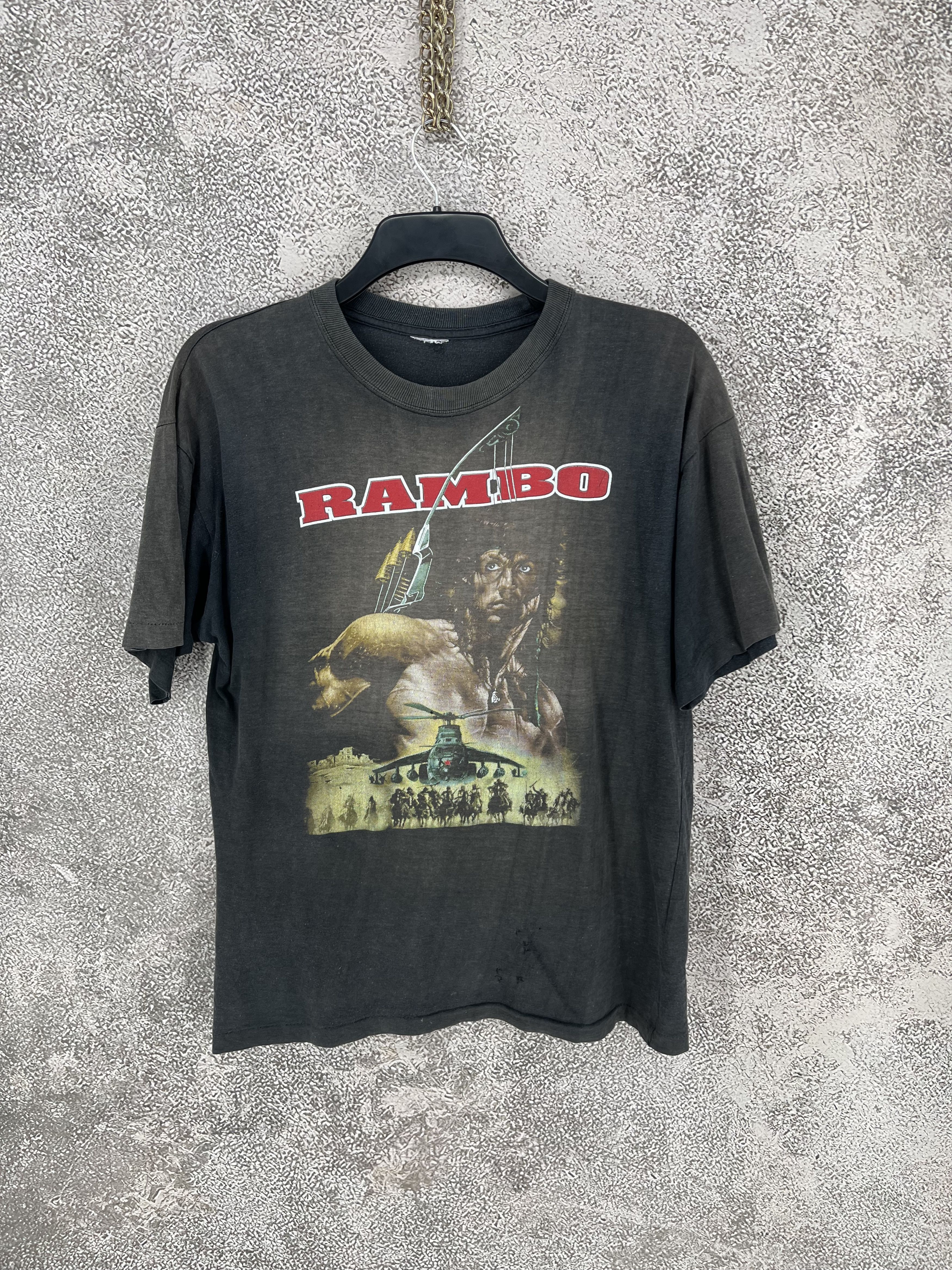 Japanese Brand Vintage 90s Rambo Movie Tee Sylvester Stallone Rap Print Size US M / EU 48-50 / 2 - 1 Thumbnail