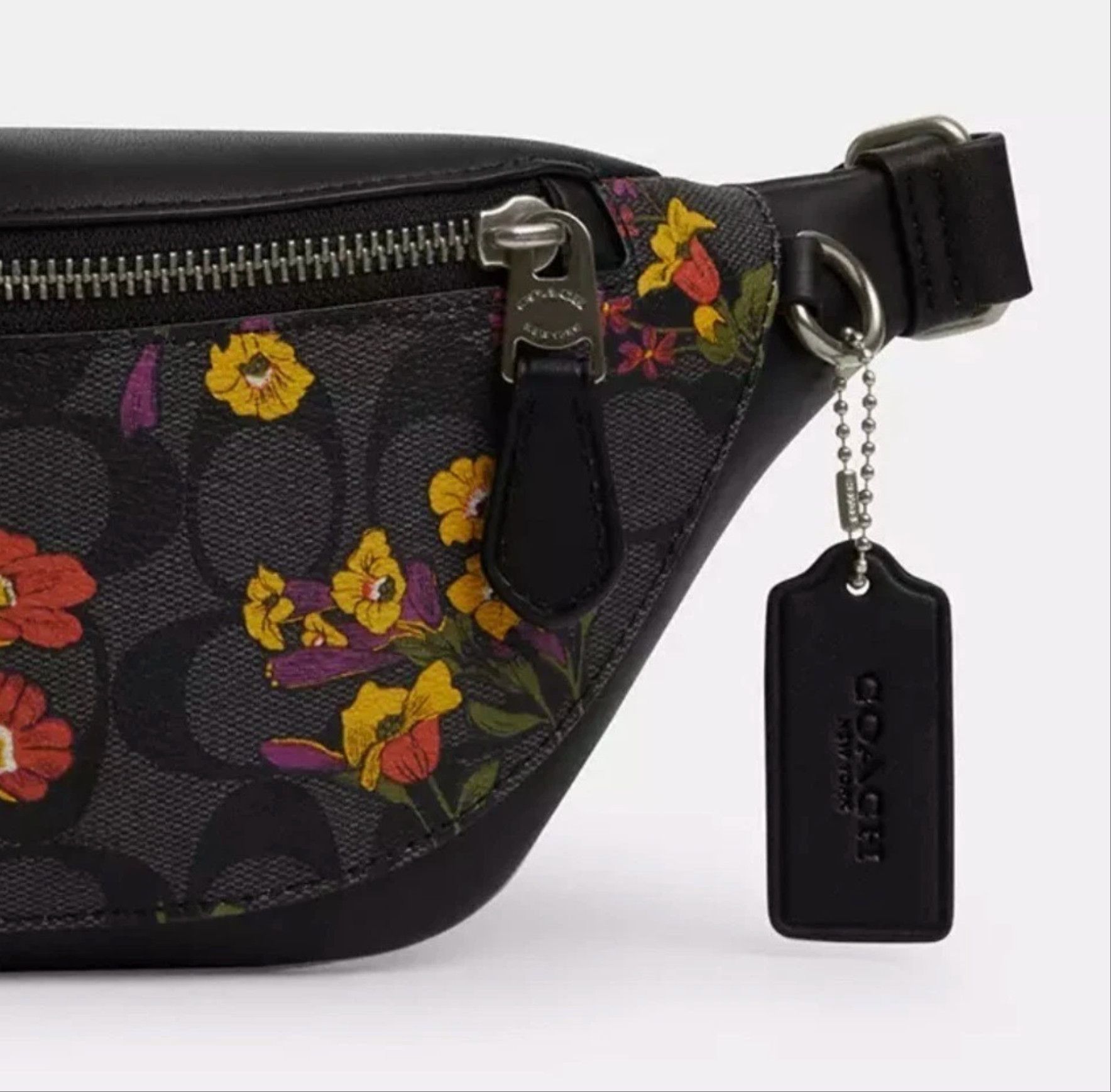 Coach Warren Mini Belt Bag In Signature Canvas With Floral CR189 Size ONE SIZE - 12 Thumbnail