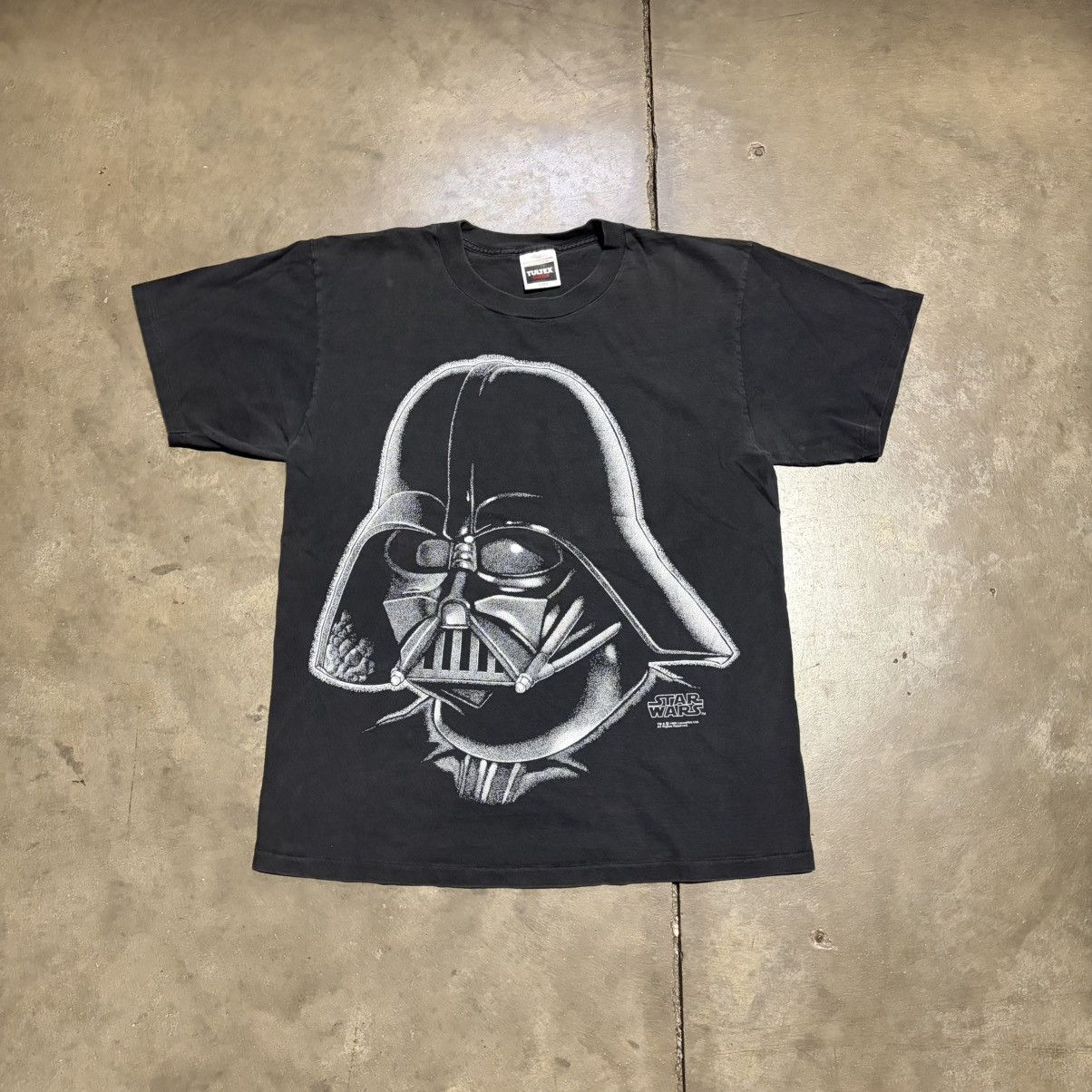 Star Wars Vintage Darth Vader Star Wars T shirt Stipple Art 90s USA Size US L / EU 52-54 / 3 - 1 Thumbnail