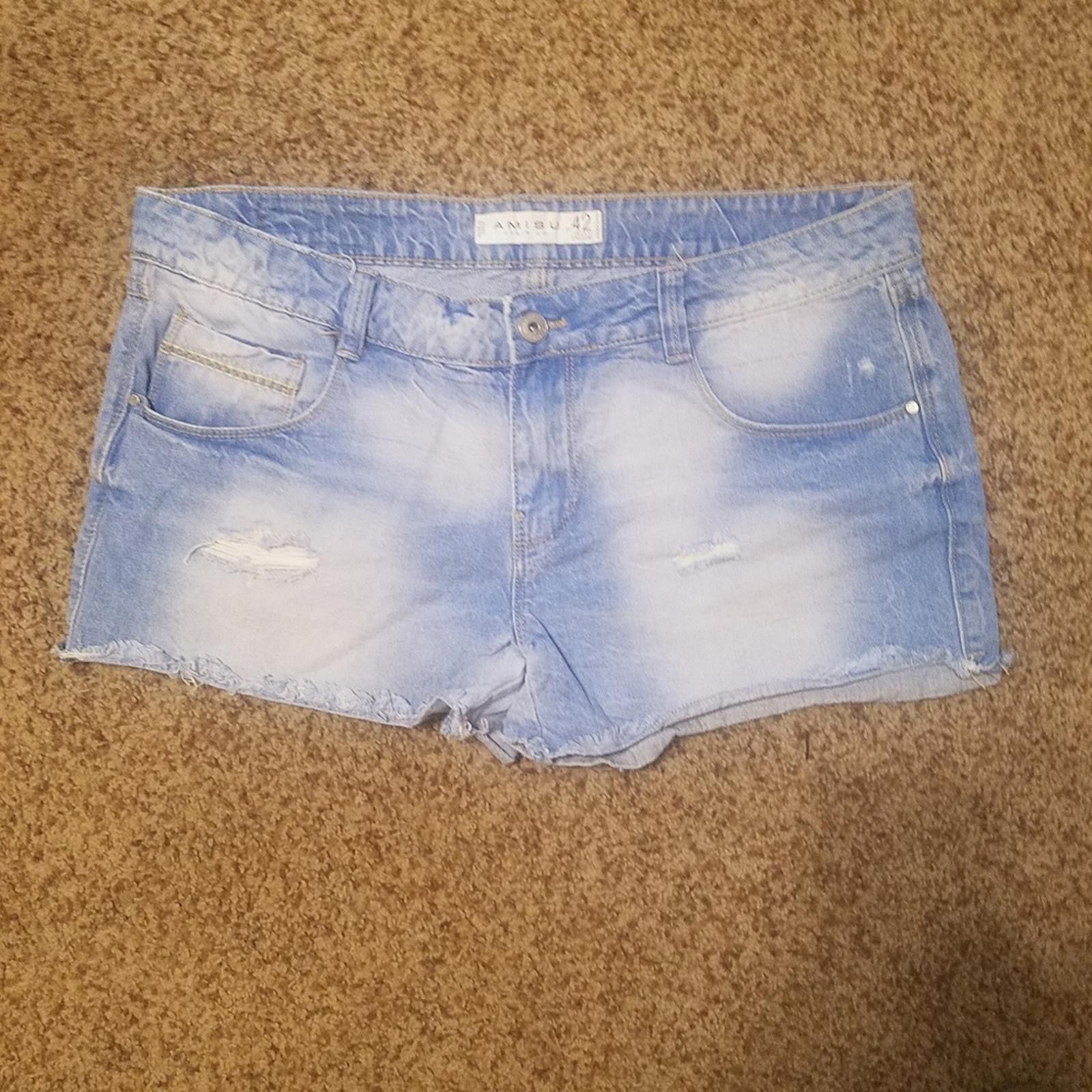 Designer Amisu Denim Co Blue Denim Shorts Size 12 Size 34" / US 12 / IT 48 - 2 Thumbnail