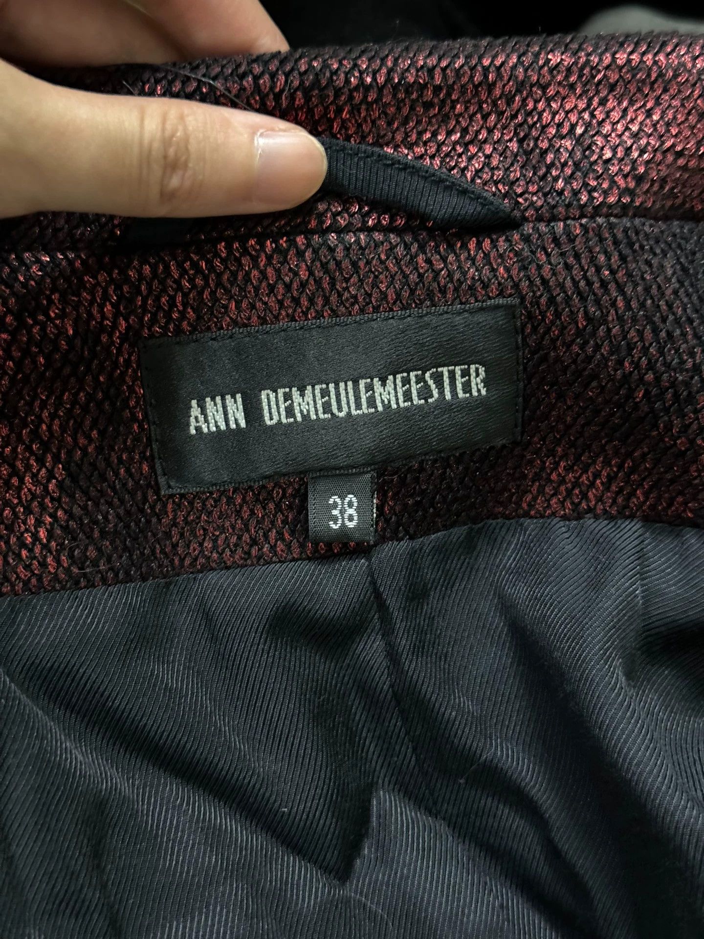 Ann Demeulemeester AnnDemeulemeester Dark Red Ribbon Blazer 38 Shimmer Size XS / US 0-2 / IT 36-38 - 8 Thumbnail