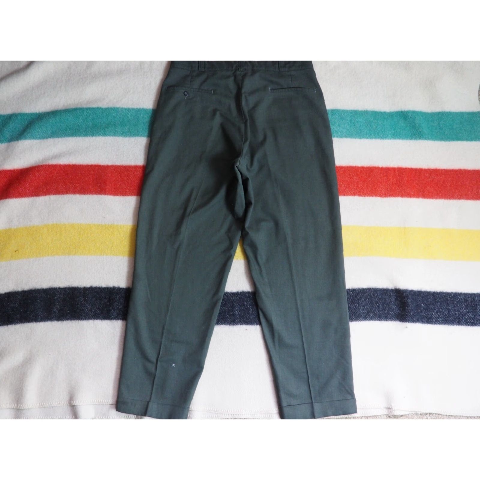 Sears VTG Sears Forest Green Chino Pants 34x29 Mens USA 70s Talon Flat Front Straight Leg Work Slacks Koratron Green 1970s Size US 34 / EU 50 - 2 Thumbnail