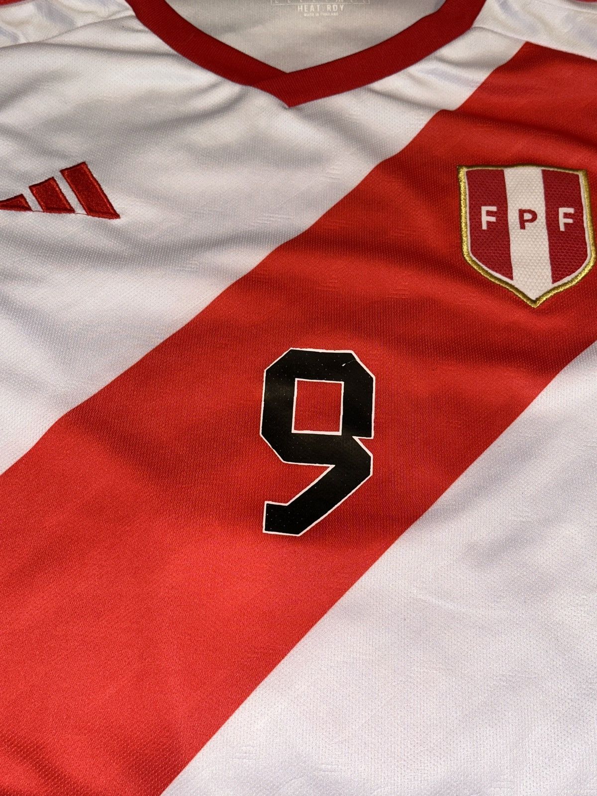 Adidas Peru National Team Jersey Soccer Adidas Lapadula #9 Men LRG Size US L / EU 52-54 / 3 - 6 Thumbnail