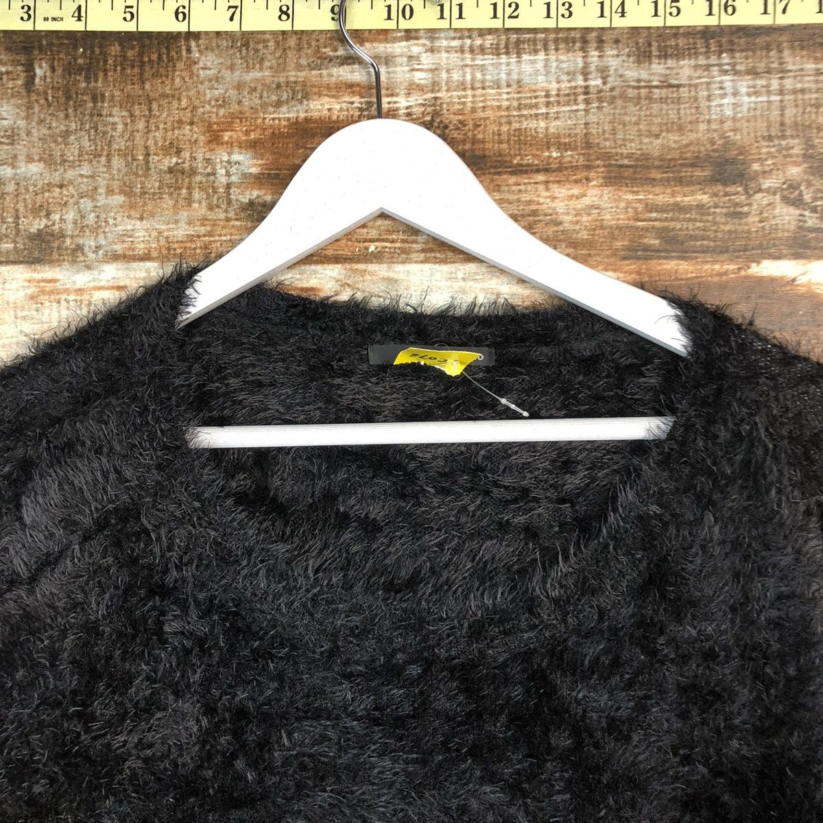 Homespun Knitwear DLL One Spot Black Mohair shaggy fur Knitwear #C076 Size M / US 6-8 / IT 42-44 - 4 Thumbnail