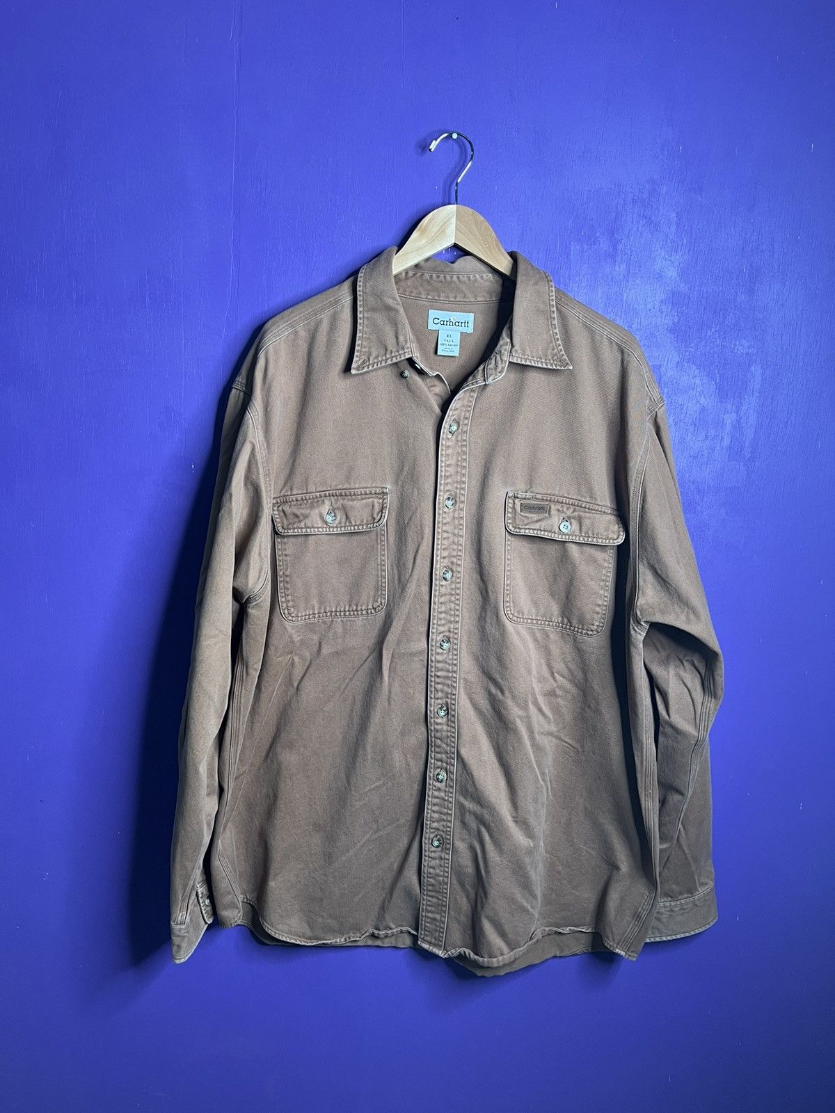 Carhartt × Vintage Vintage 00s Brown essential Carhartt button up Size US XL / EU 56 / 4 - 1 Thumbnail
