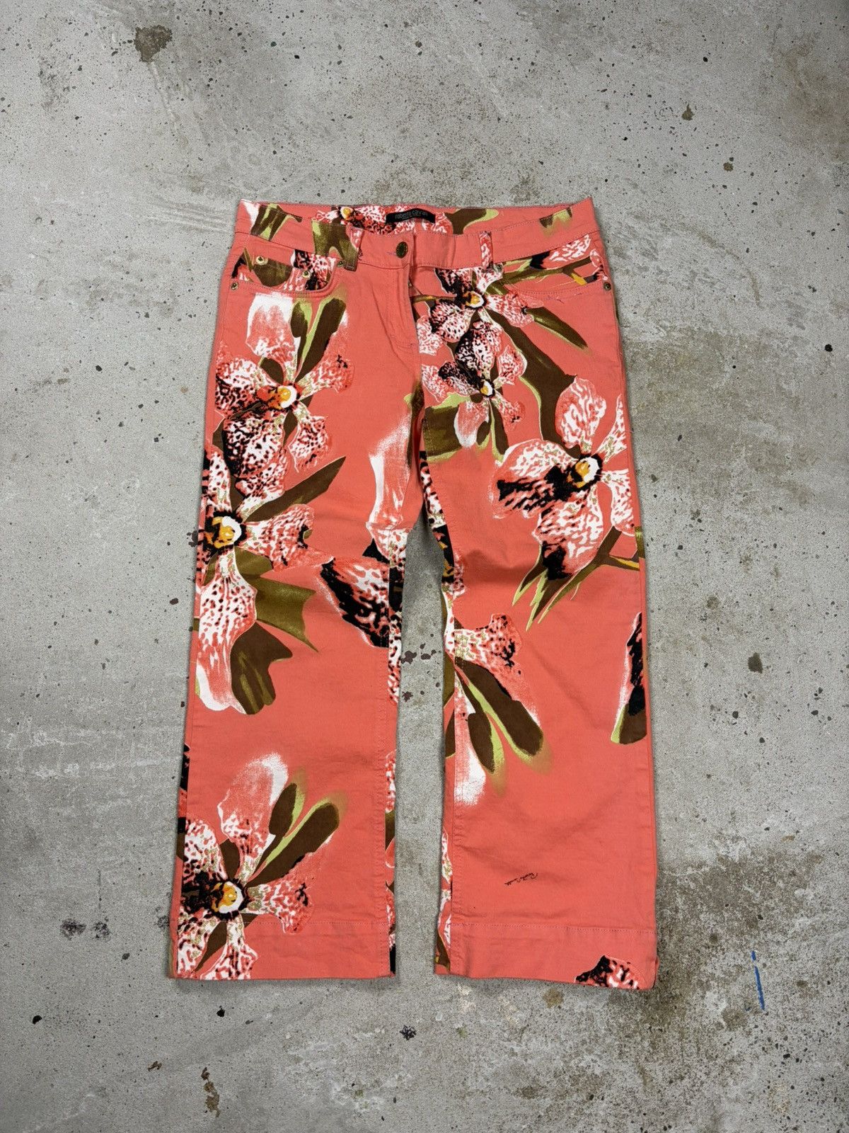 Roberto Cavalli Vintage 2000s Roberto Cavalli Floral Print Cropped Pants Size 31" - 1 Thumbnail