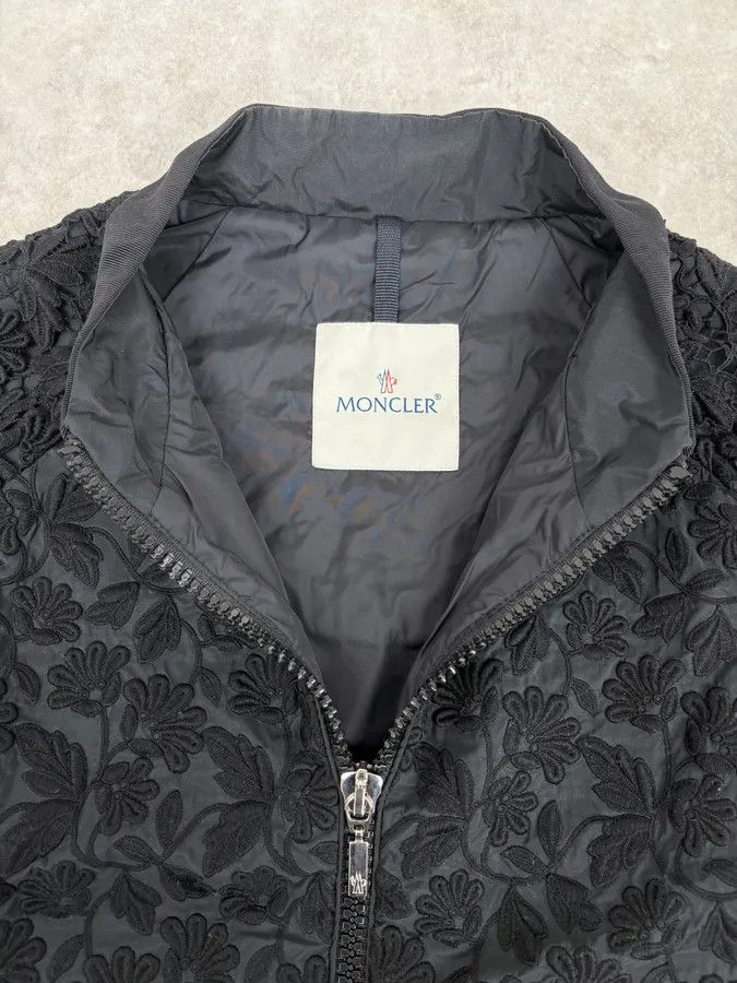 Moncler Moncler Black Flowers Embroidered Light Jacket Size US XS / EU 42 / 0 - 5 Thumbnail