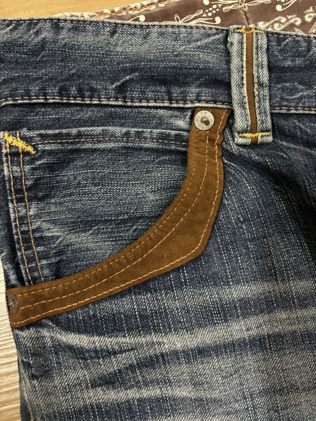 Edwin Exclusive Vintage Edwin XV Dirt Blue Wash Baggy Ripped Jeans Size US 33 - 5 Thumbnail