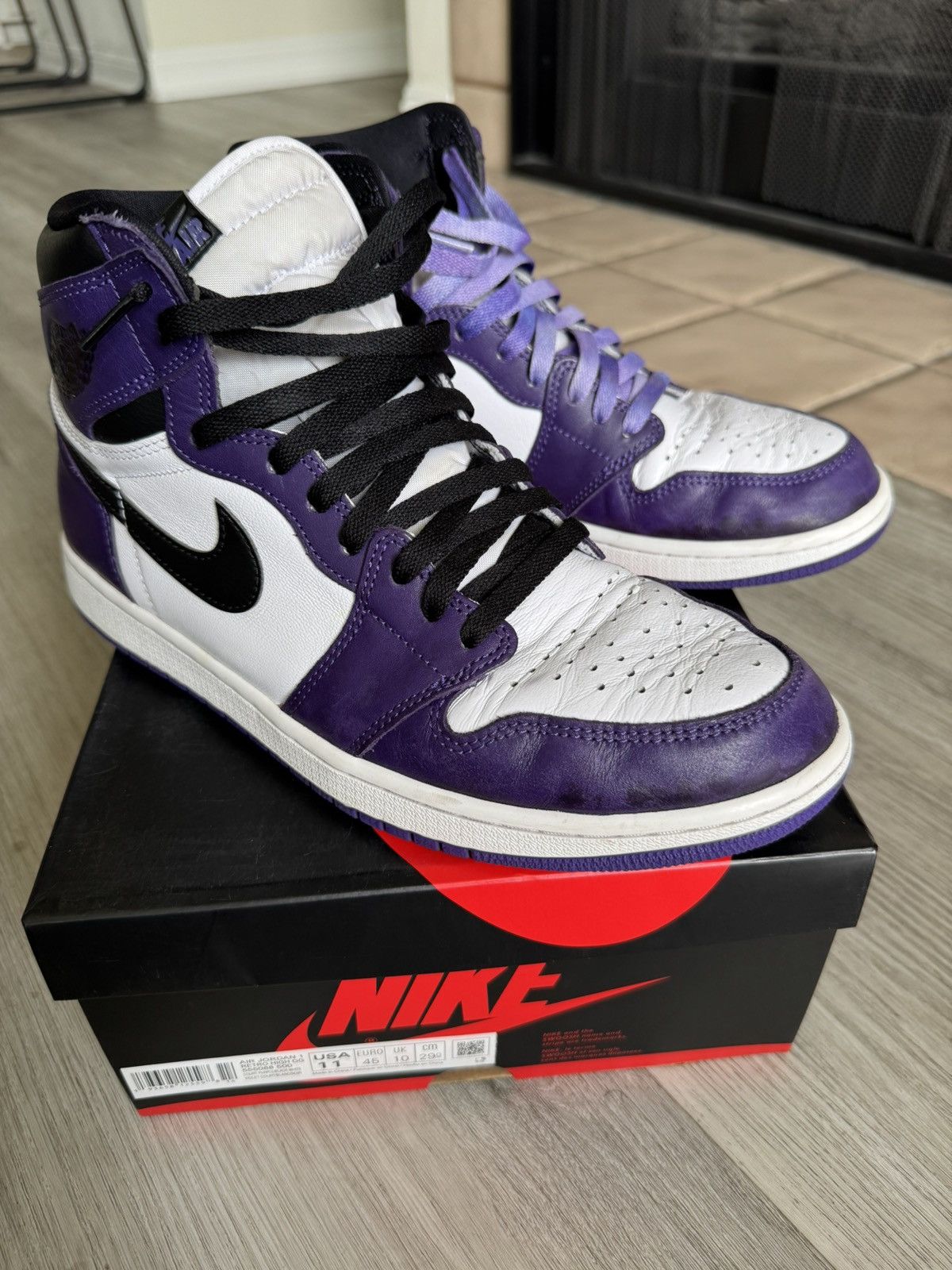 Jordan Brand × Nike Jordan 1 Retro High Court Purple Size US 11 / EU 44 - 2 Thumbnail
