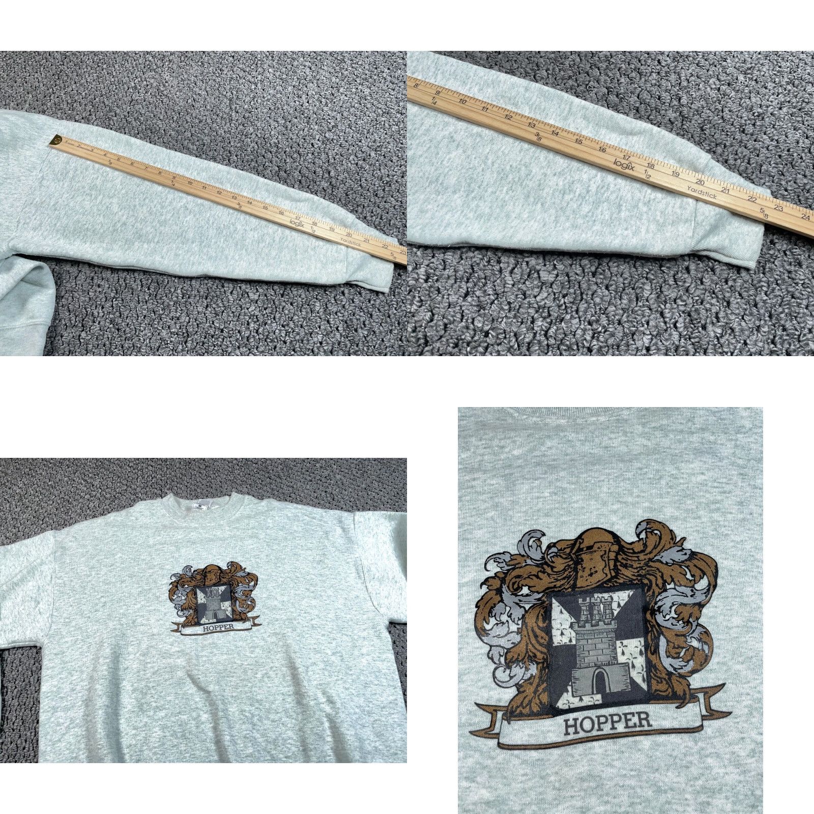 Fruit Of The Loom VINTAGE Hopper Medieval Graphic Sweatshirt Adults XL Gray 50/50 Fruit of the Loom Castle Knight Logo Retro Graphic Print Men XL Sweatshirt Size US XL / EU 56 / 4 - 8 Thumbnail