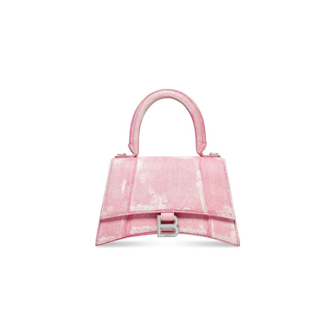 Balenciaga o1srvl11e1124 Size: OS / Hourglass Small Handbag Denim Pink Size ONE SIZE - 1 Thumbnail