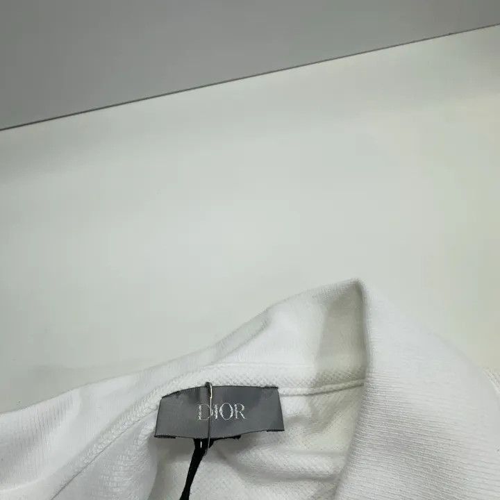 Dior Logo Embroidered White Polo Shirt 0079-2507