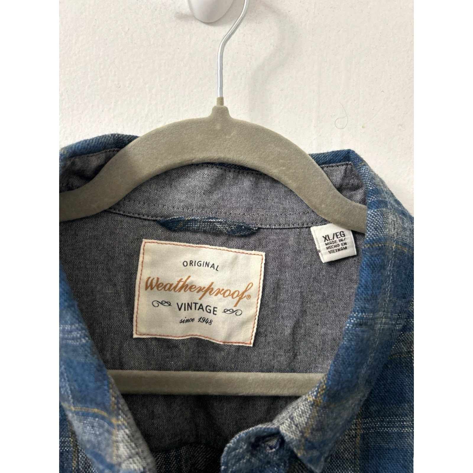 Weatherproof Weatherproof Vintage Shirt Mens XL Blue Gray Plaid Button Down L/S NWT Size US XL / EU 56 / 4 - 7 Thumbnail