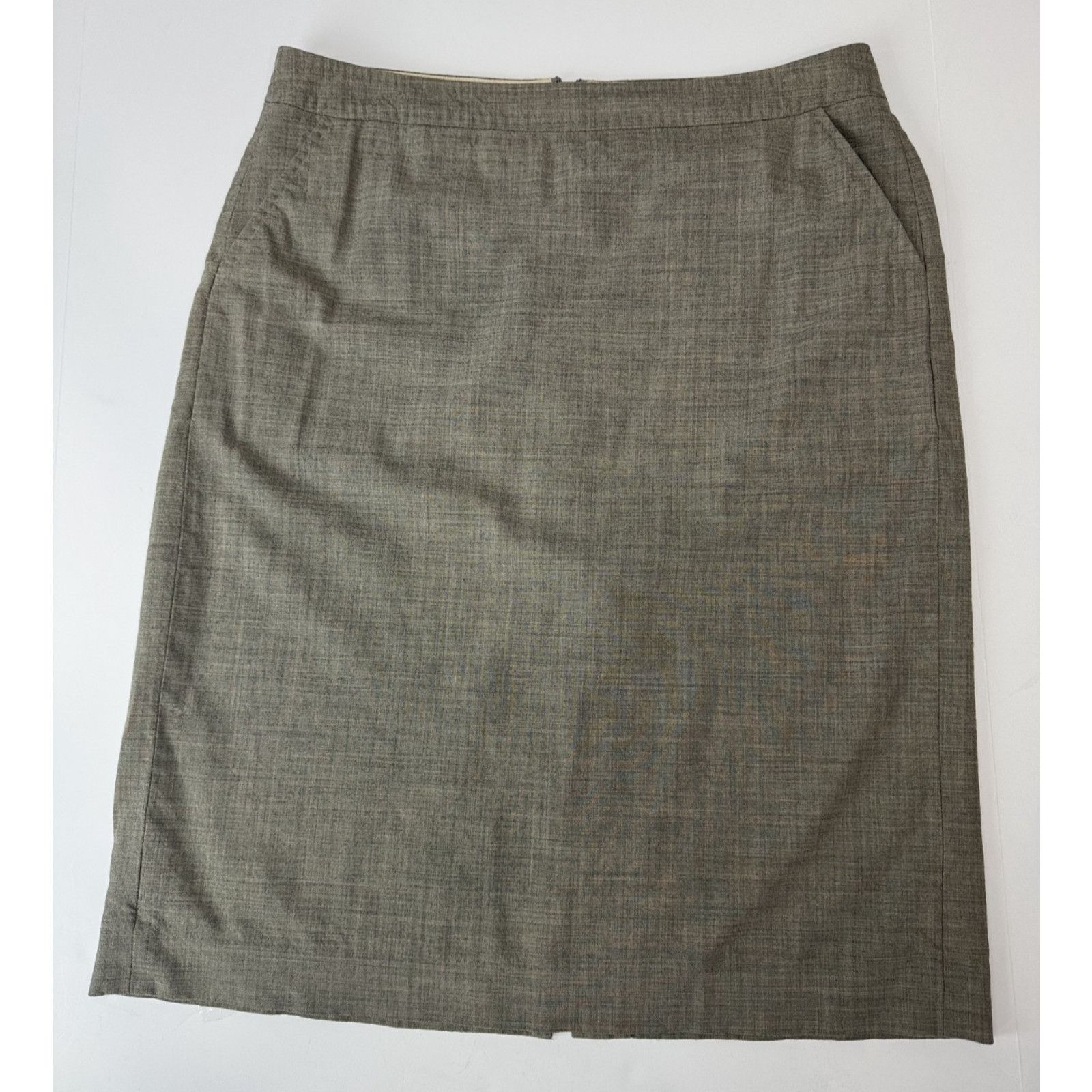 Banana Republic Banana Republic Wool Pencil Skirt Size 10 Stretch Taupe Size 32" / US 10 / IT 46 - 1 Thumbnail
