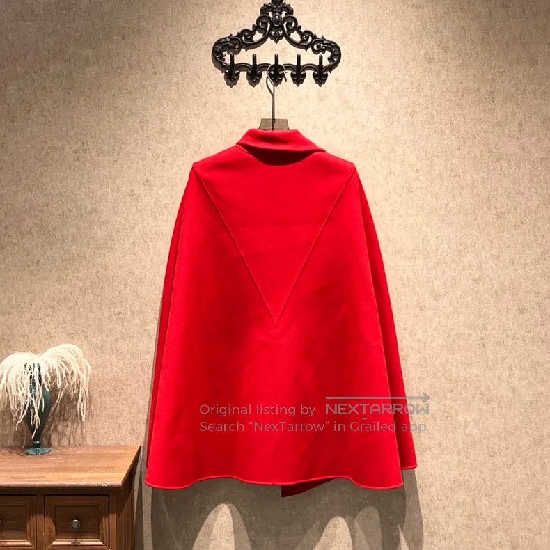 Valentino Valentino Red wool cape coat Size XXS / US 00 / IT 34 - 2 Thumbnail