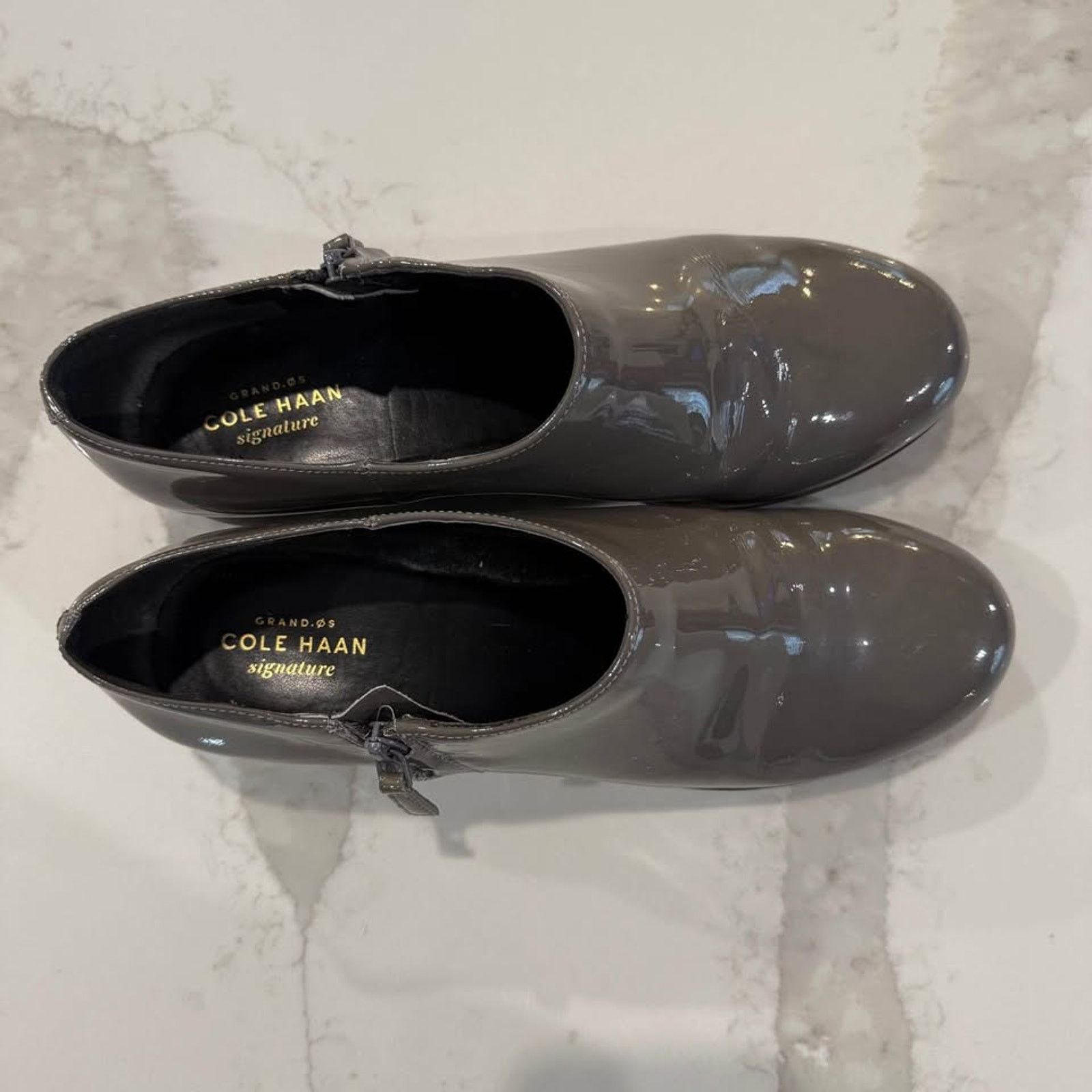 Cole Haan Cole Haan Womens 9 Patent Leather Waterproof Wedge Booties Size US 9 / IT 39 - 5 Thumbnail