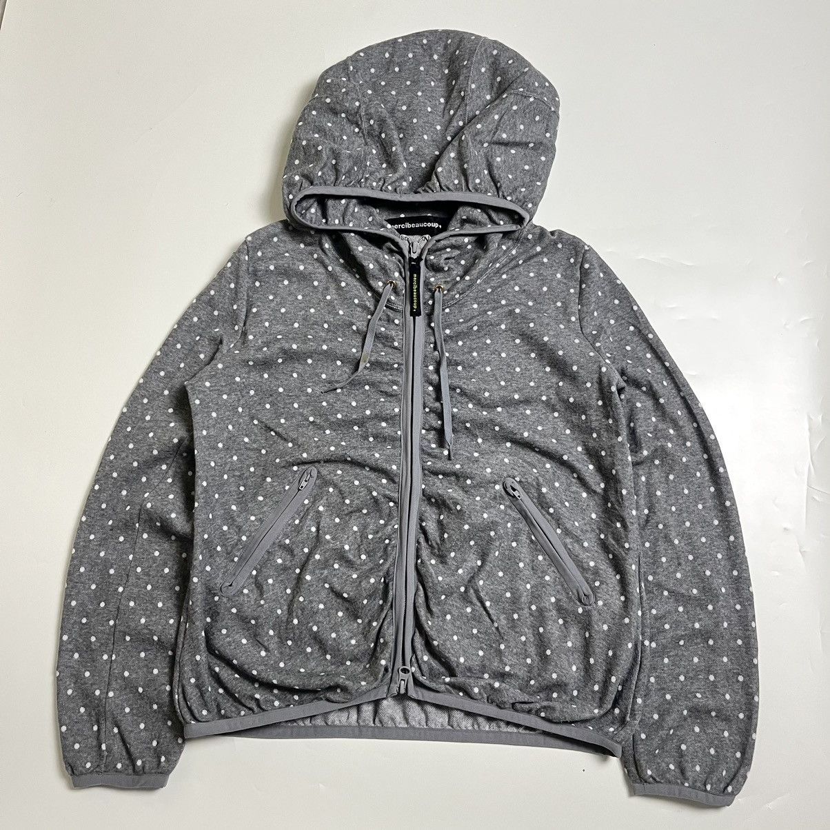 🔥Mercibeaucoup polkadot teddy zip hoodie