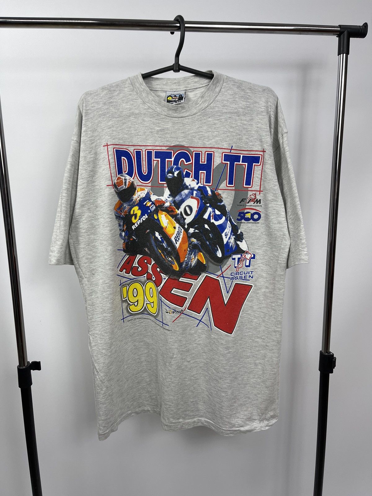 Fox Racing Vintage 90s Dutch TT Assen 1999 Racing Gray T-Shirt Size XL Size US XL / EU 56 / 4 - 1 Thumbnail