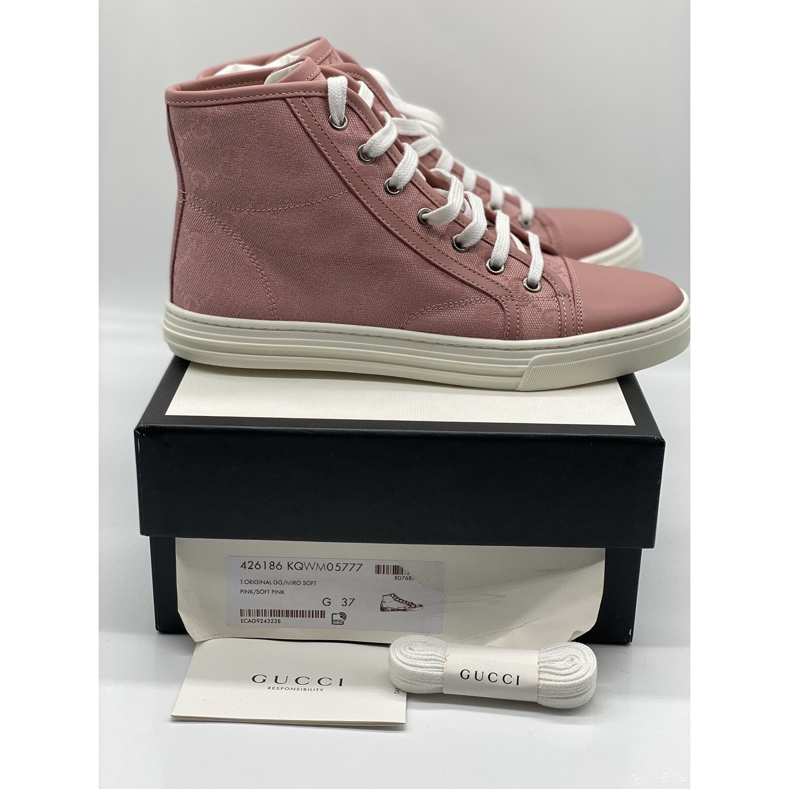 Gucci Gucci GG Canvas “Soft Pink” High-Top Sneakers Size 7.5 US Size US 7.5 / IT 37.5 - 7 Thumbnail