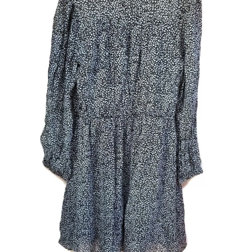 Anthropologie Maeve by Anthropologie Women's Mini Dress Cheetah Print Overlap Black White Small NWT Overlap V-Neck Long Sleeve 100% Viscose Size S / US 4 / IT 40 - 3 Thumbnail