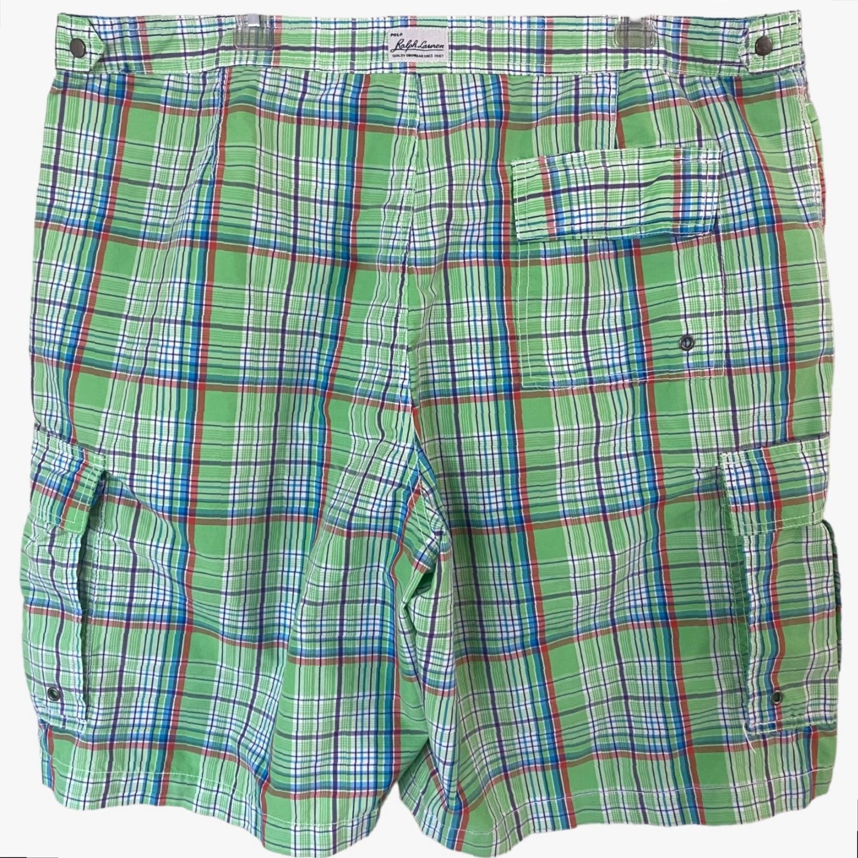 Polo Ralph Lauren VINTAGE Polo Ralph Lauren Cargo Swim Board Shorts Mens 42 Green Plaid Pockets Size US XL / EU 56 / 4 - 4 Thumbnail