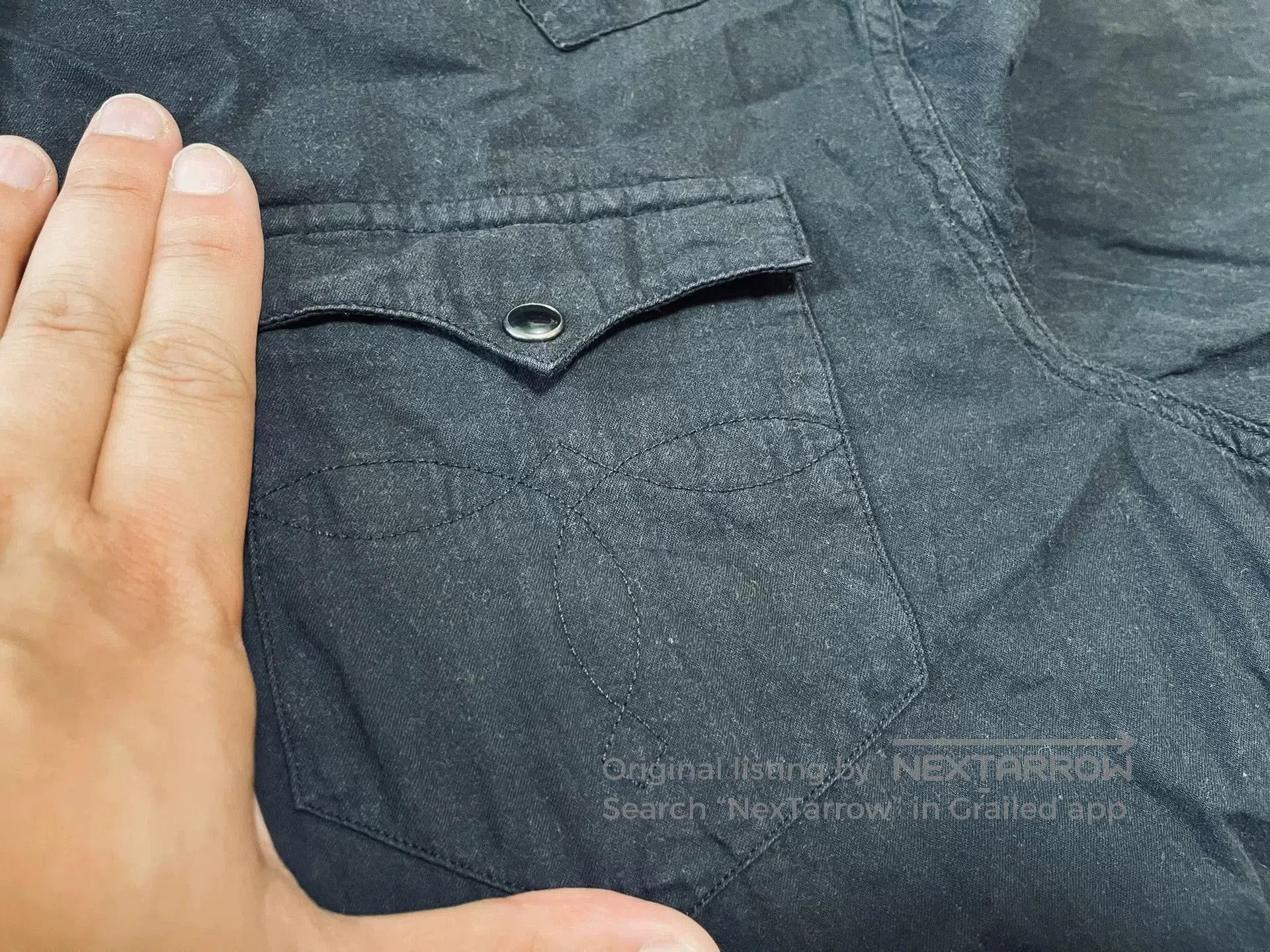RRL Ralph Lauren RRL Black Western Pocket Flower Shirt. Size US L / EU 52-54 / 3 - 3 Thumbnail